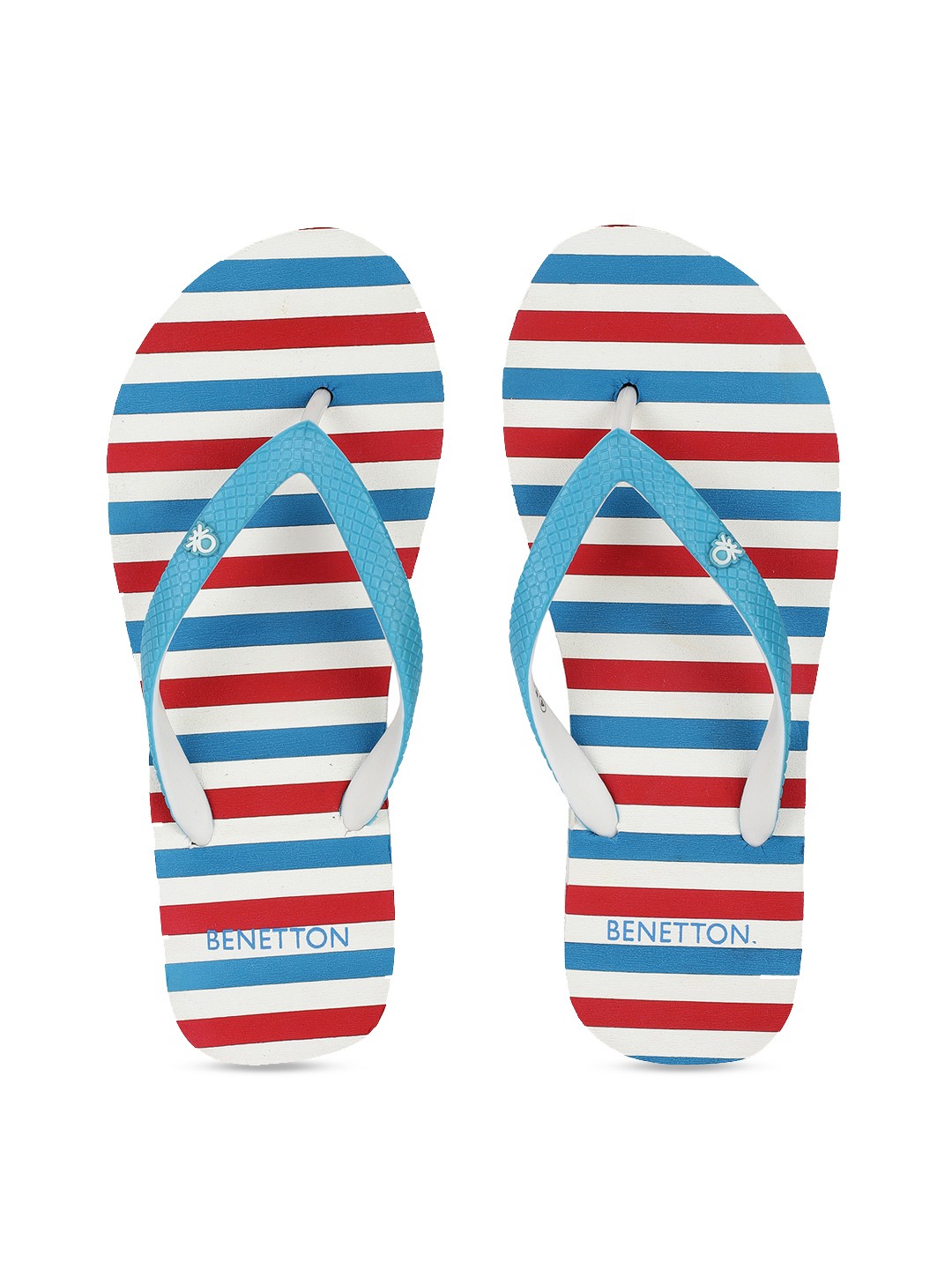 

United Colors of Benetton Women Red & Blue Striped Thong Flip-Flops