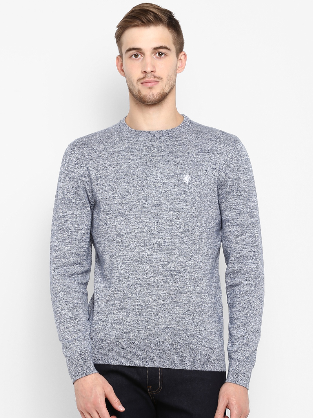 

Red Tape Men Grey Solid Sweater