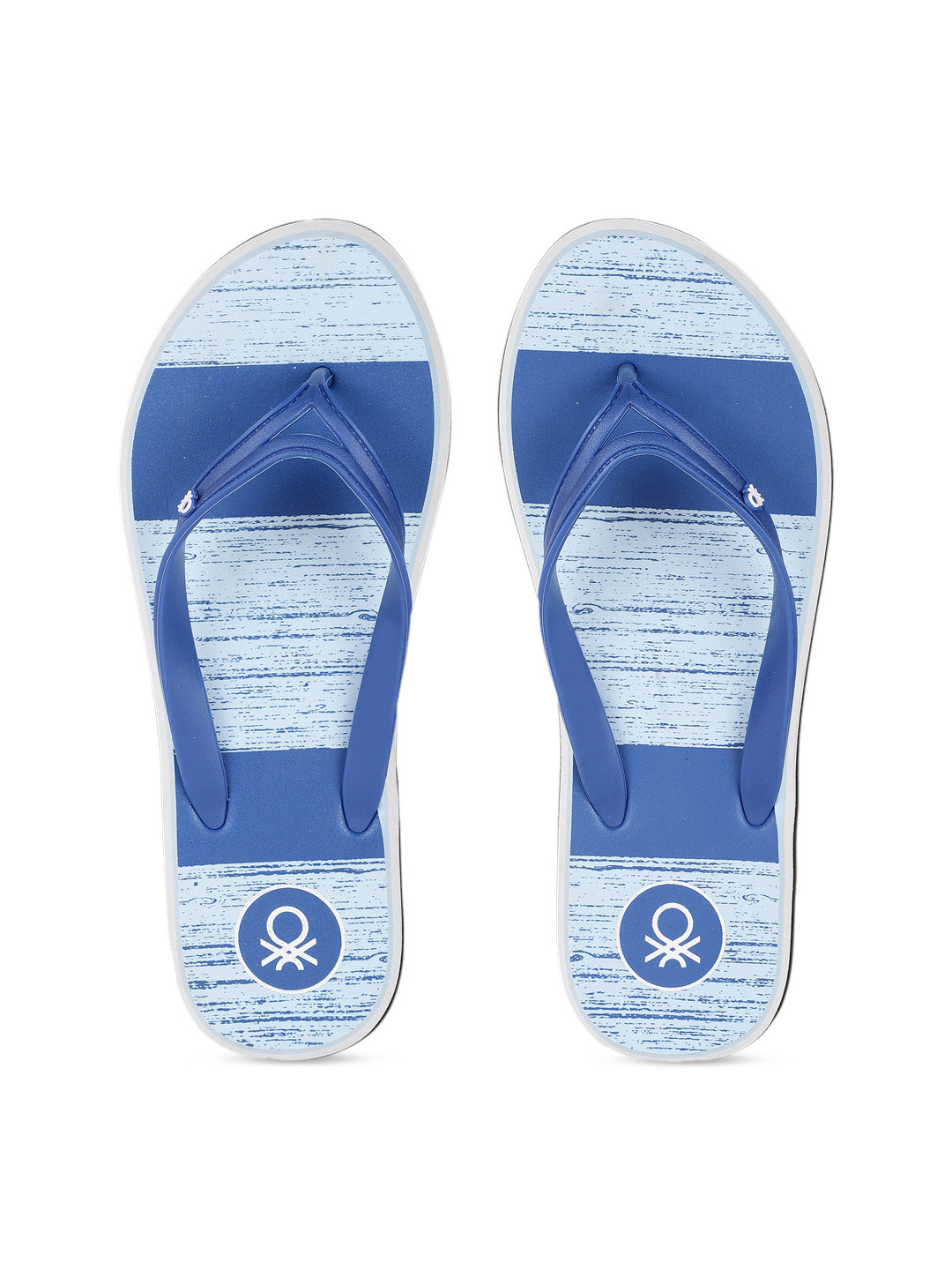 

United Colors of Benetton Women Blue Striped Thong Flip-Flops