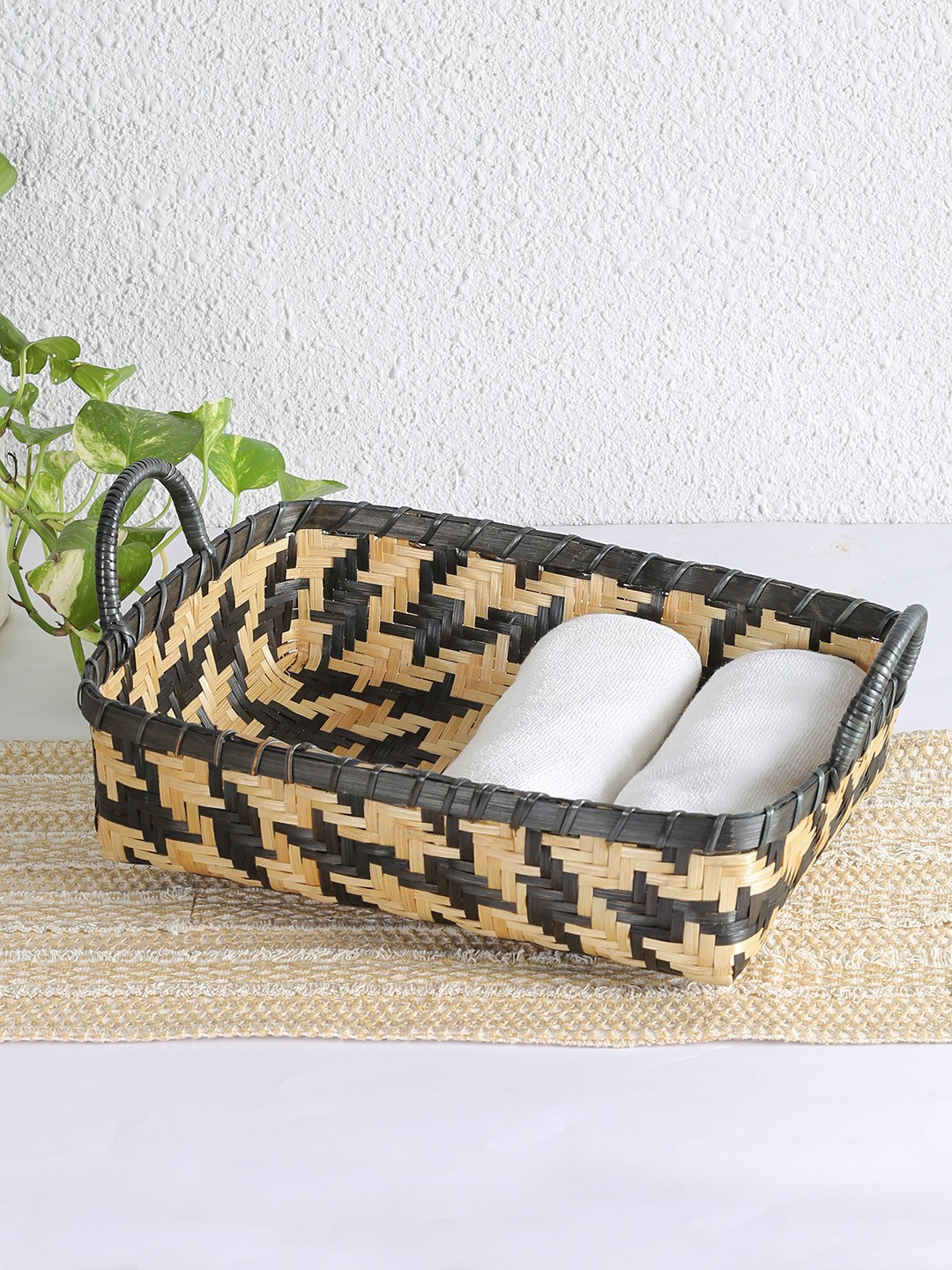 

House This Black Bamboo Organiser Basket