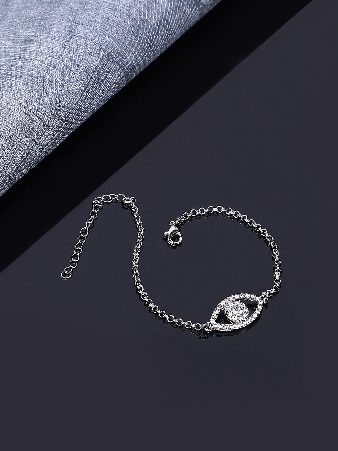 

Shining Diva Fashion Silver-Toned Bracelet
