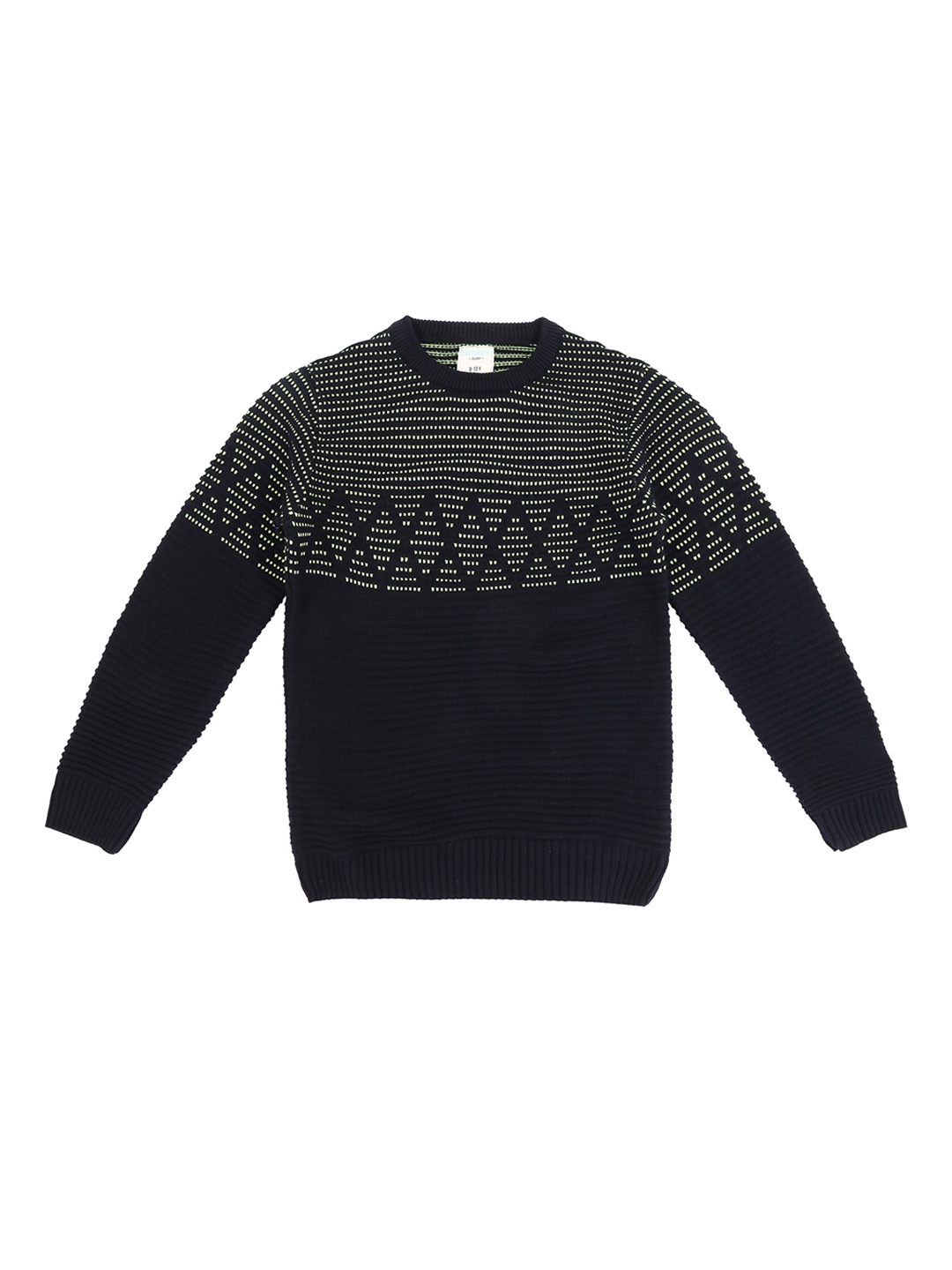

Pantaloons Junior Boys Navy Blue & Beige Self-Design Sweater