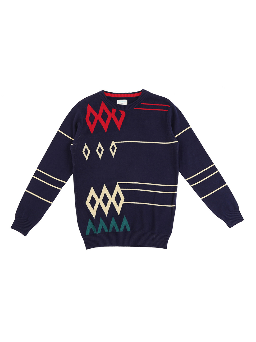 

Pantaloons Junior Boys Navy Blue Self Design Sweater