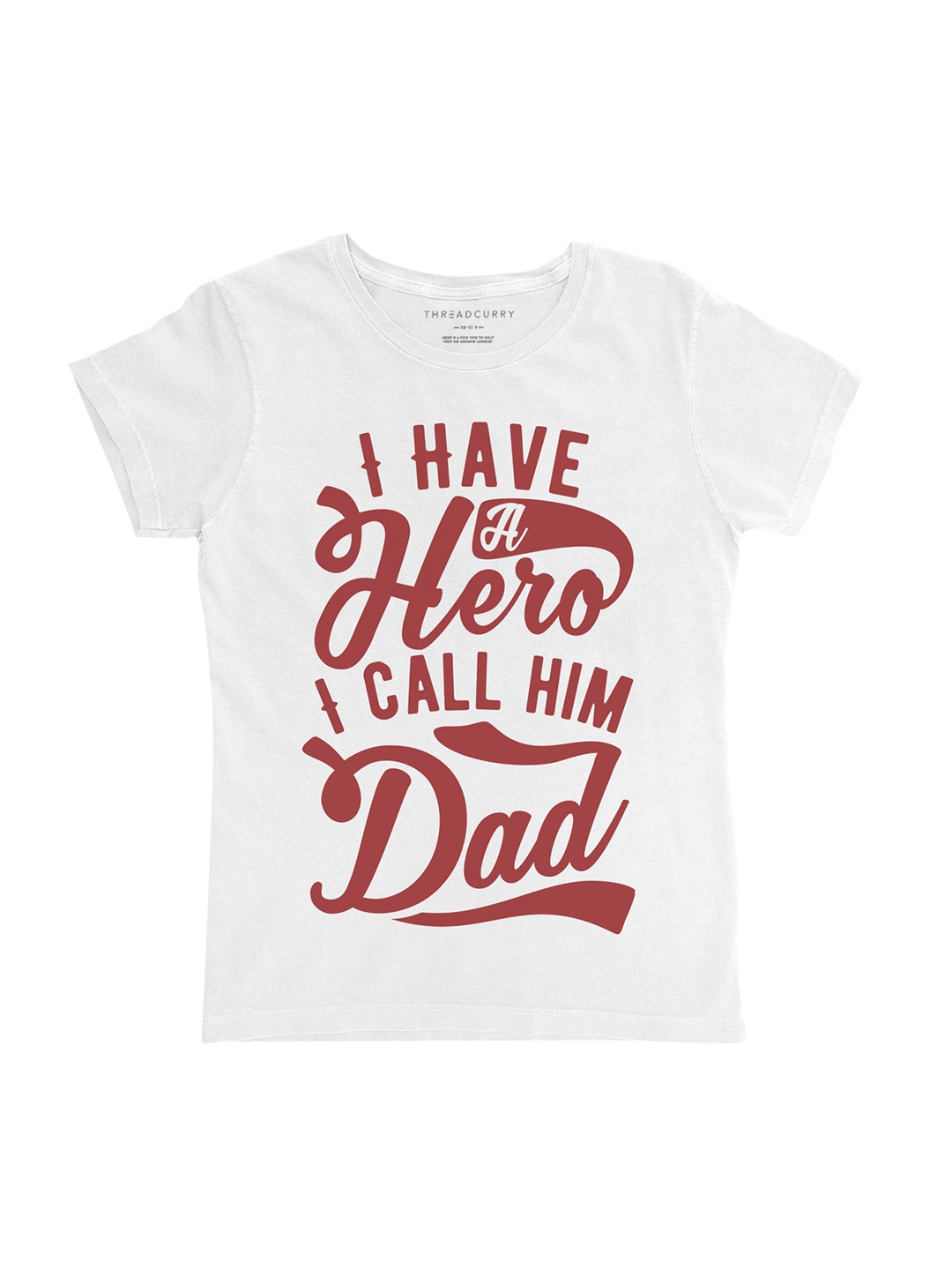 

THREADCURRY Girls White Printed Round Neck T-shirt