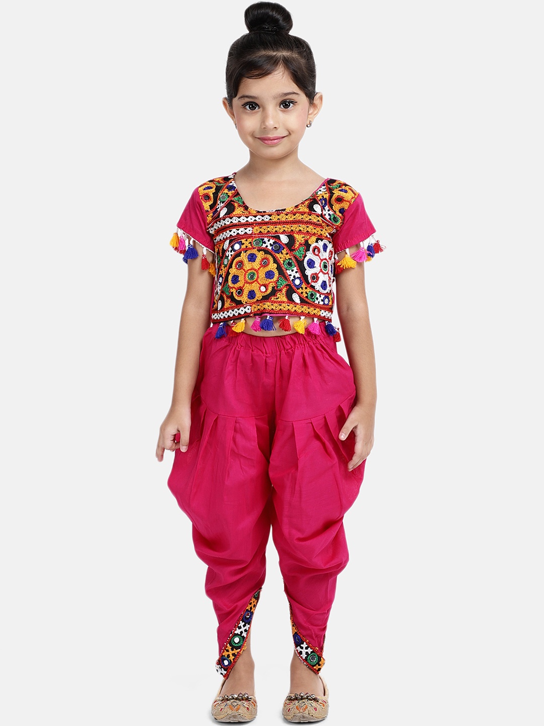 

BownBee Girls Pink Embellished Top with Dhoti Pants