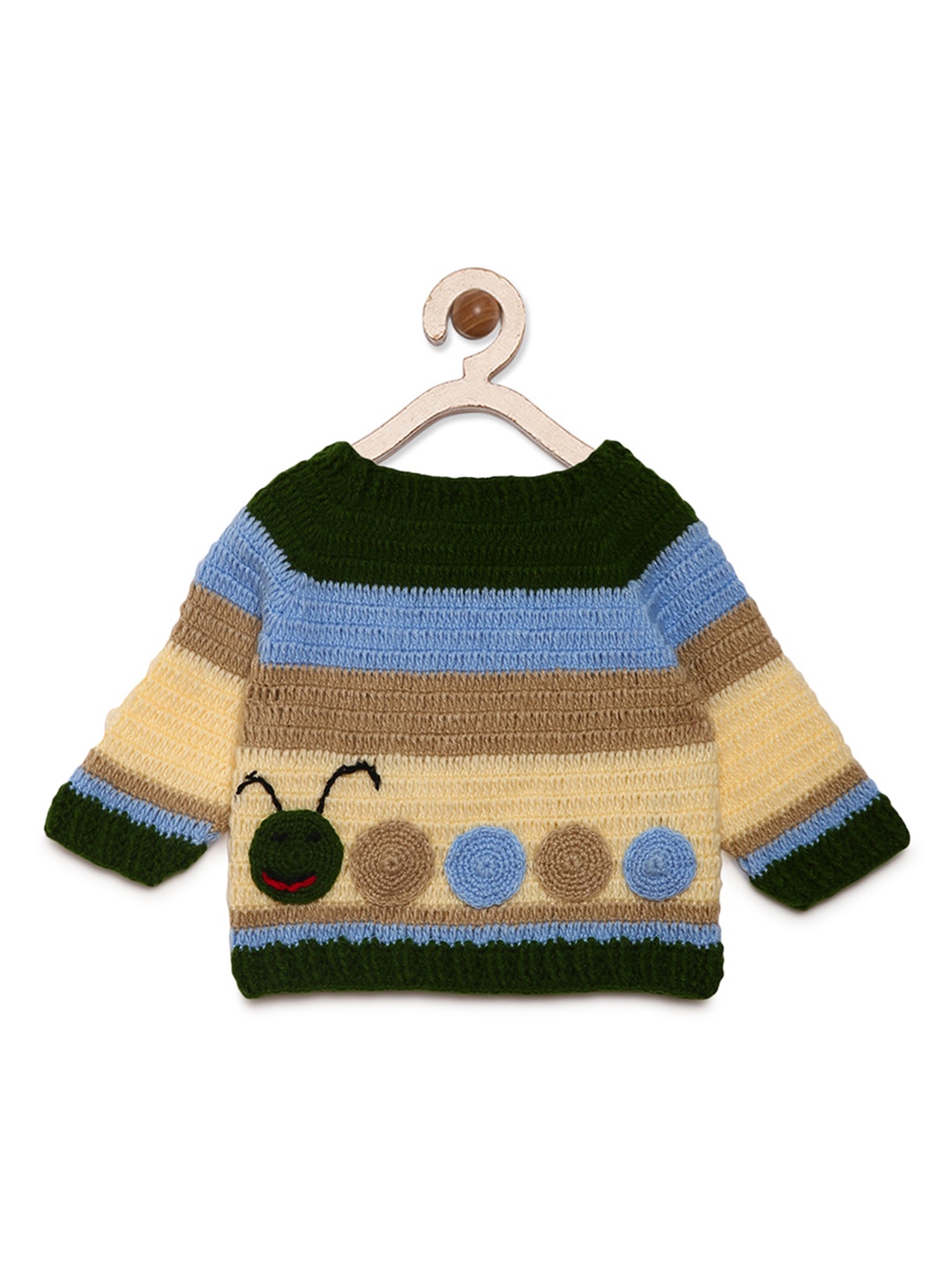 

CHUTPUT Kids Blue & Beige Striped Woolen Sweater