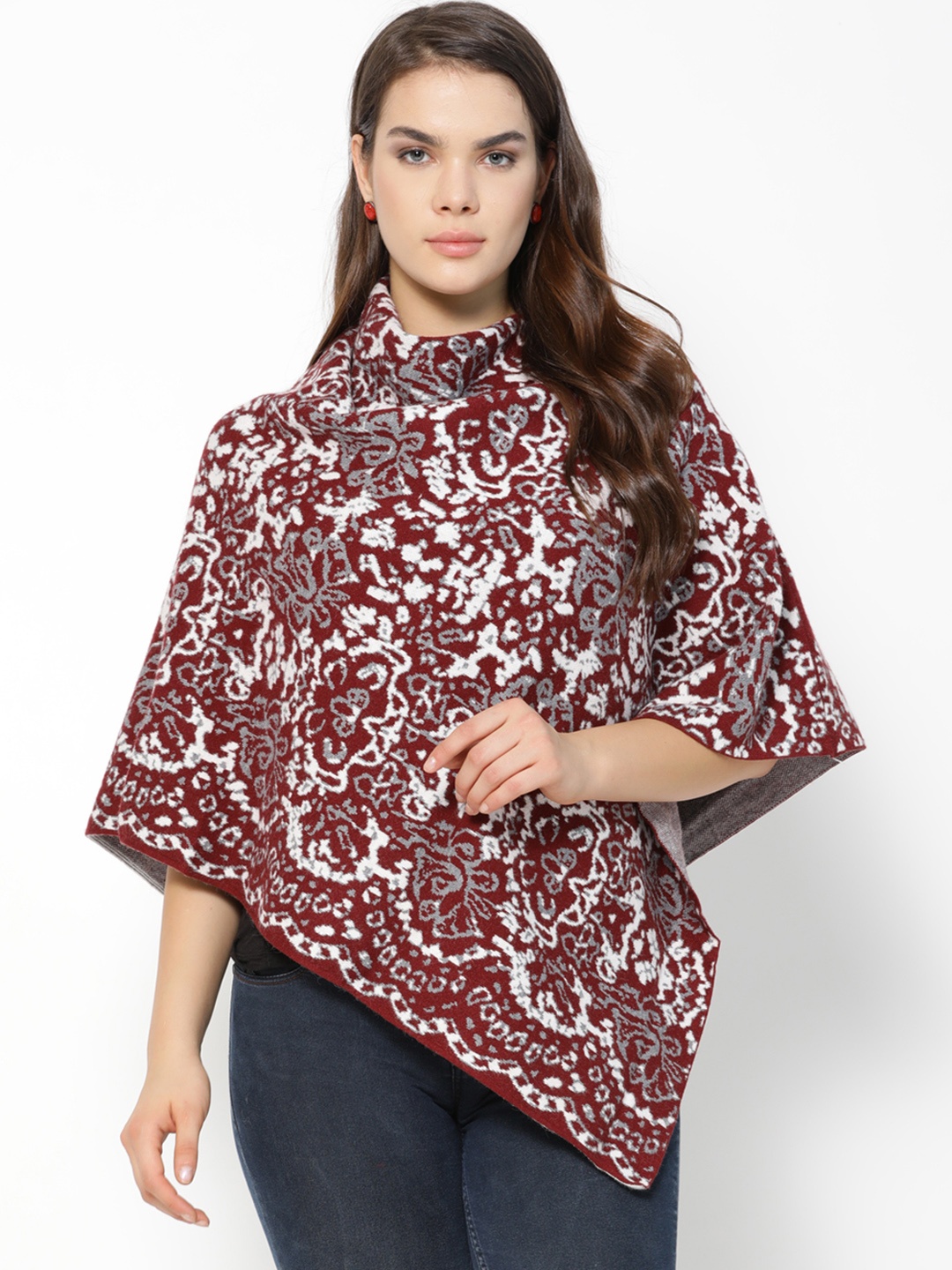 

Gipsy Women Red & White Printed Woolen Sweater