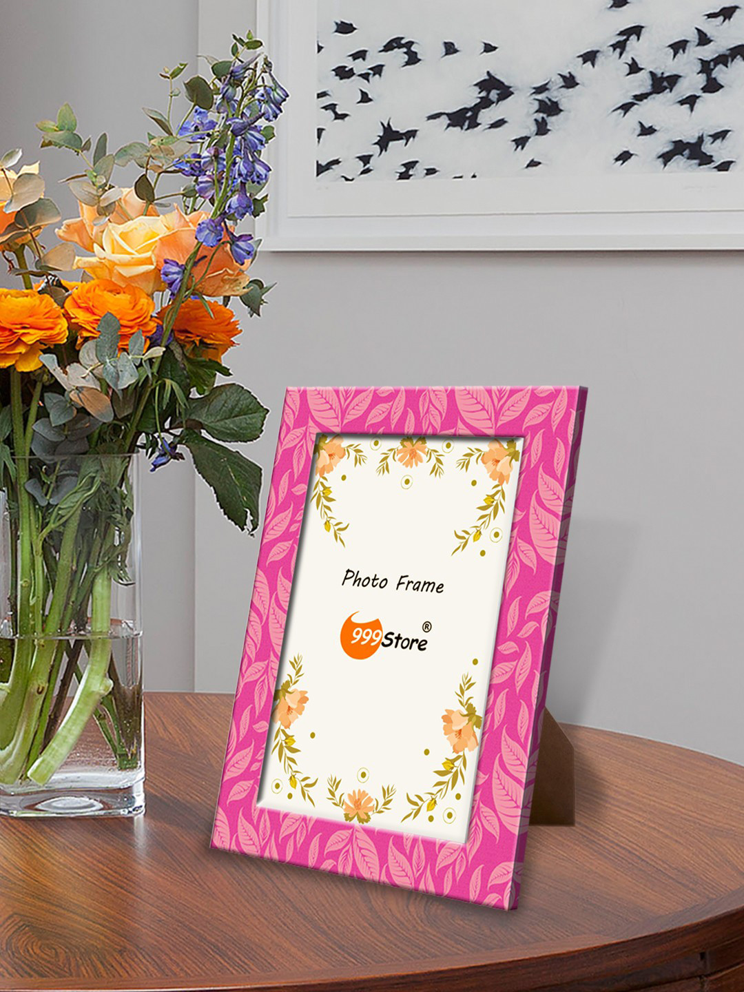 

999Store Pink Printed Photo Frame