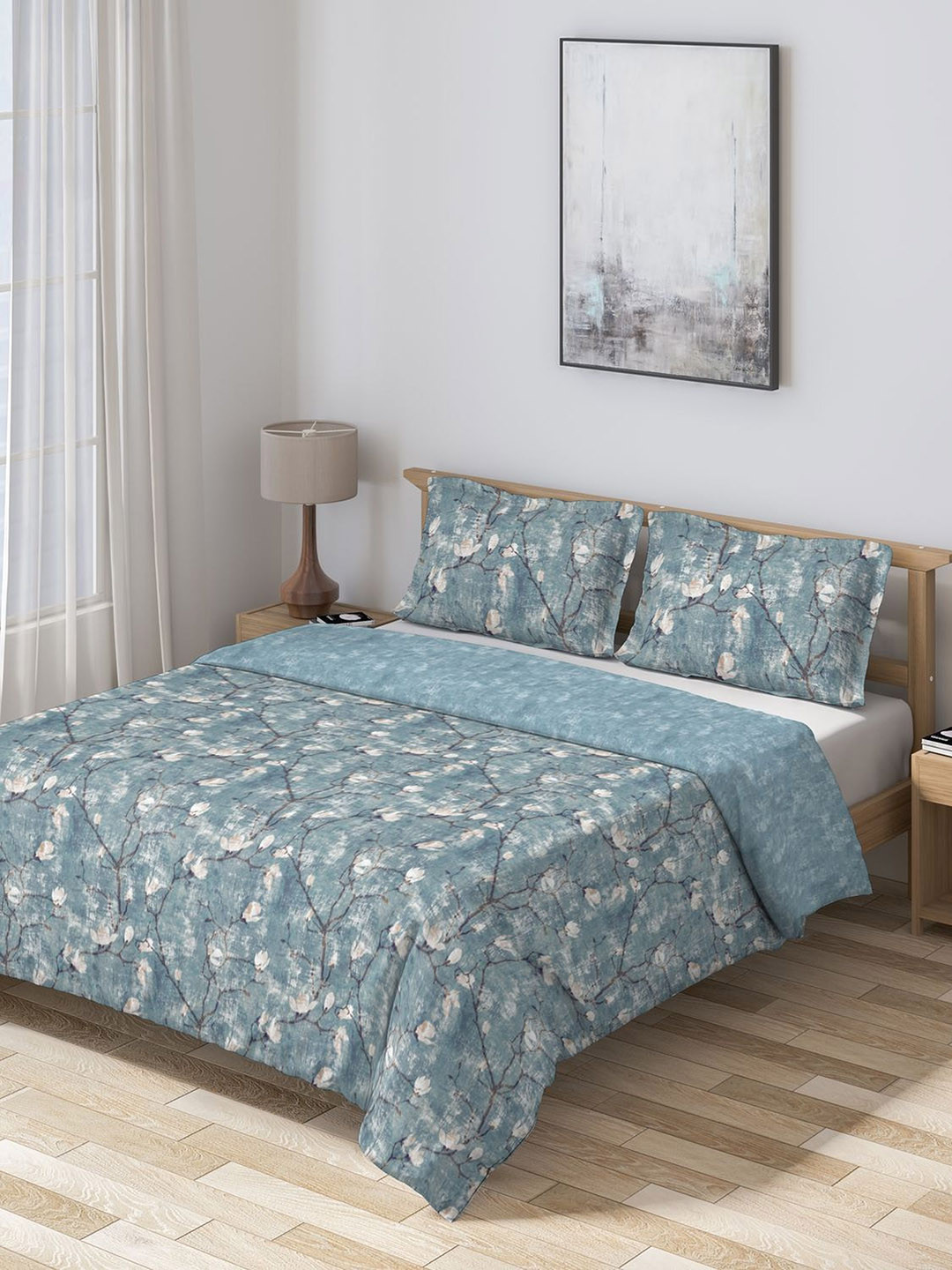 

DDecor Blue & White Floral Summer 150 GSM Double Bed Comforter