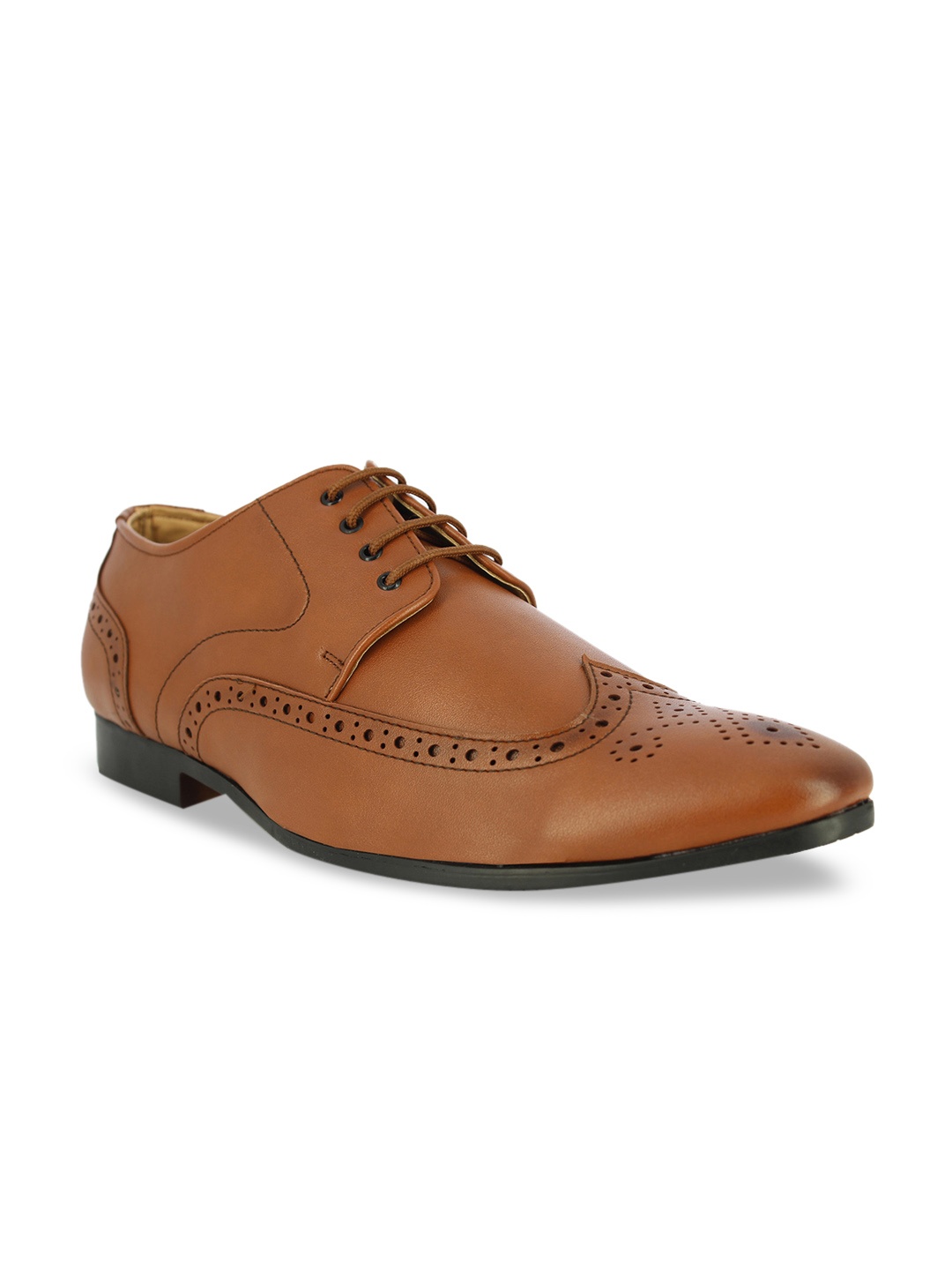 

Alberto Torresi Men Tan Brown Solid Derbys