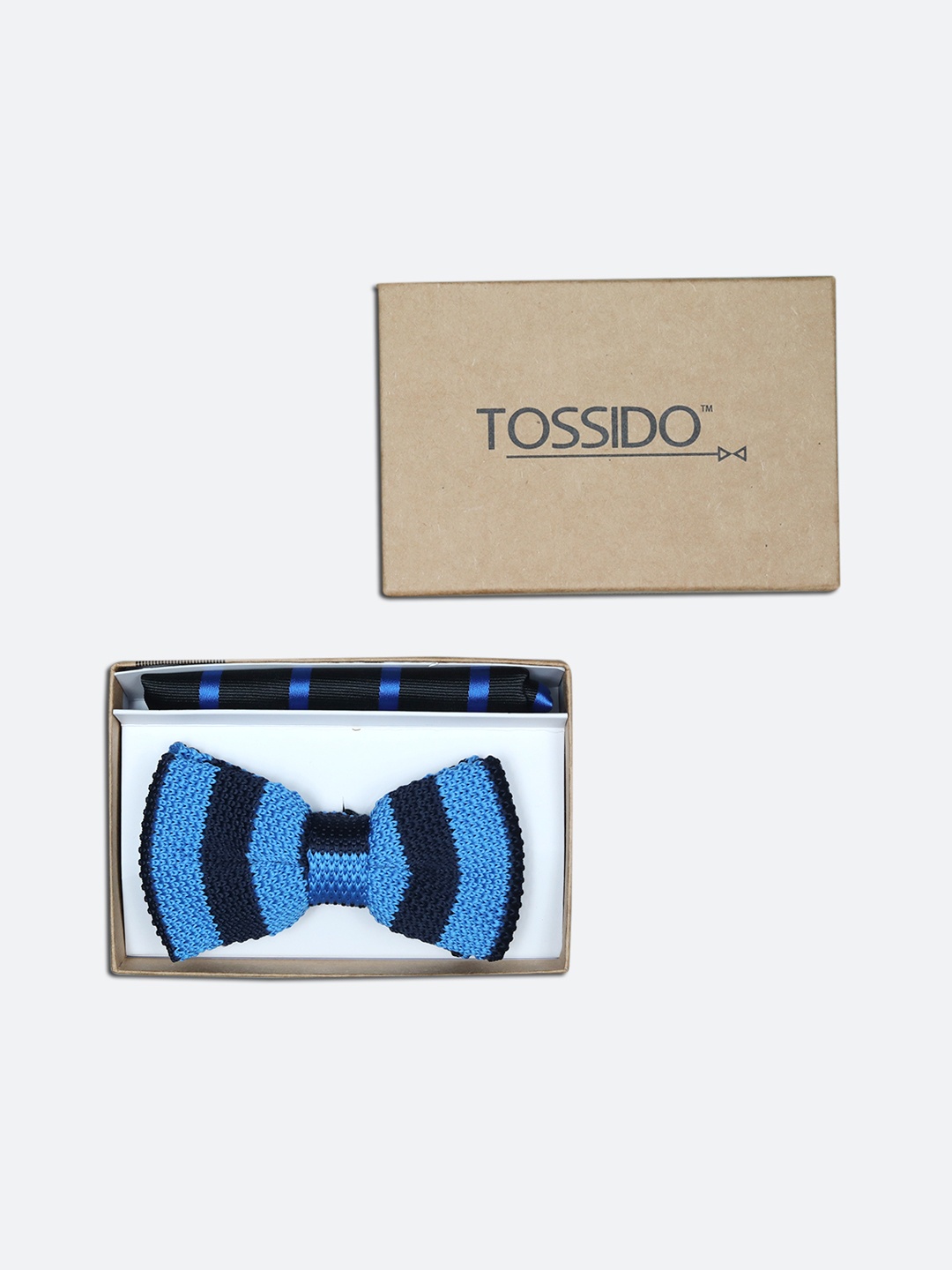 

Tossido Blue Striped Bow Tie