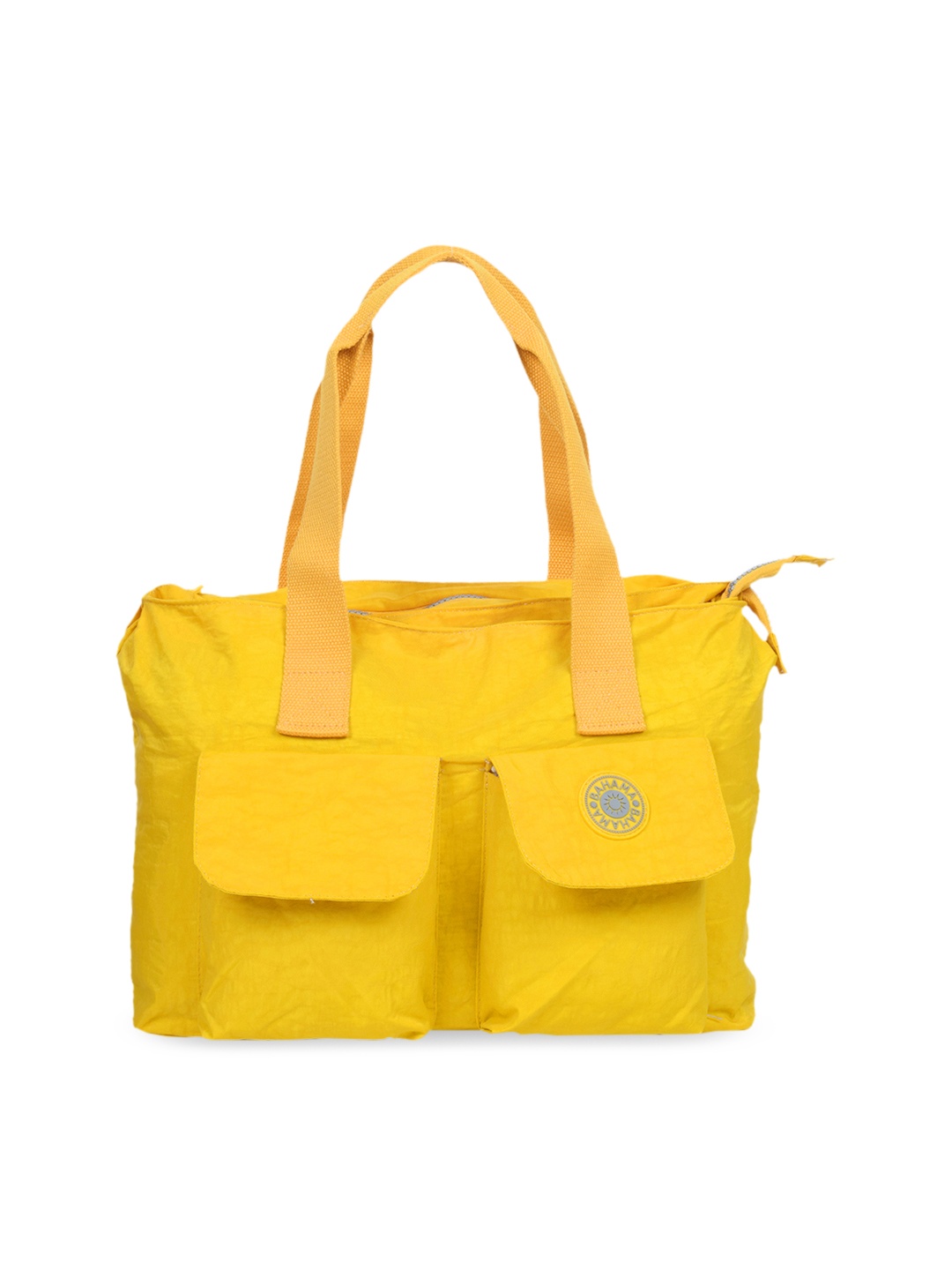 

BAHAMA Crinkle Range Yellow Solid Lightweight Handheld Bag
