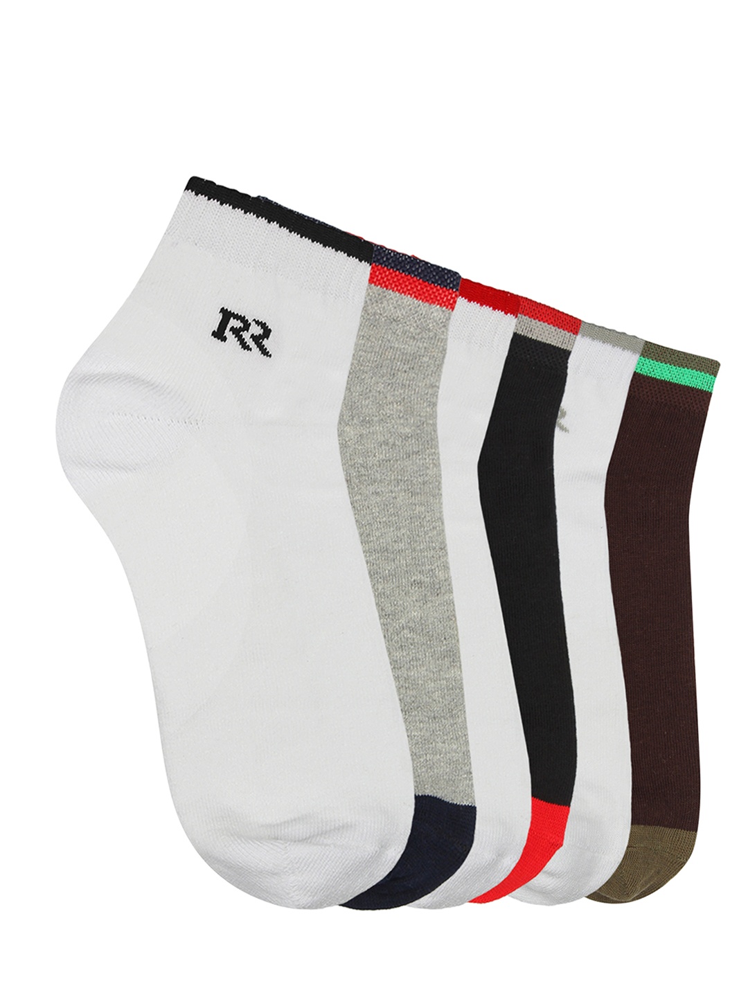 

ROMEO ROSSI Unisex Pack of 6 Assorted Ankle-length Socks