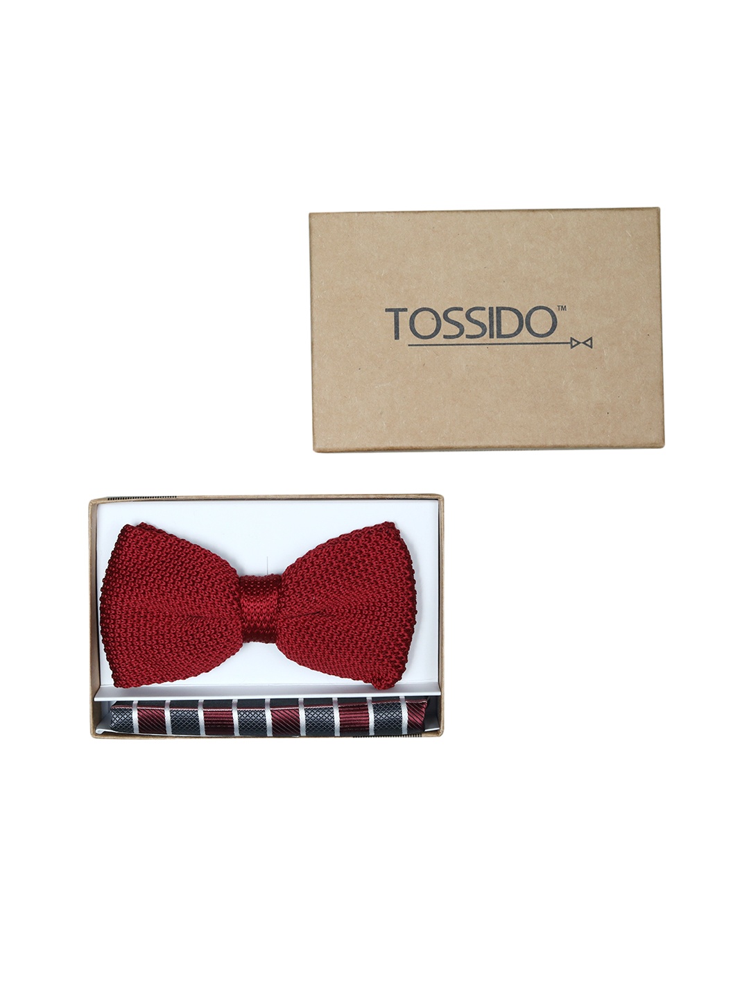 

Tossido Maroon Woven Design Bow Tie