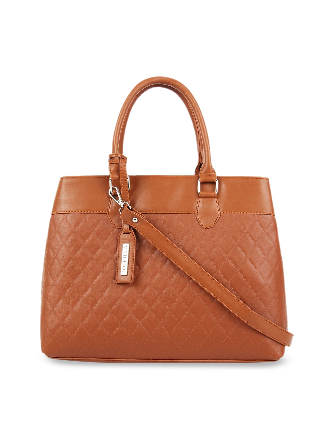 

Toteteca Tan Brown Solid Quilted Handheld Bag