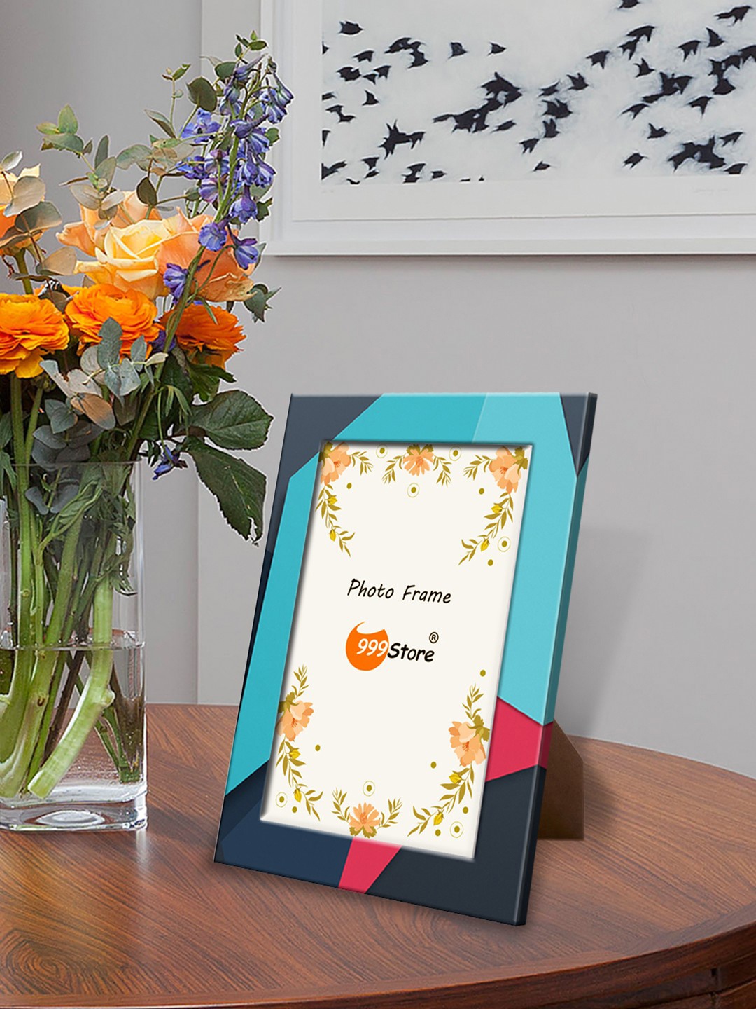 999Store Blue & Black Printed Table-Top Photo Frame