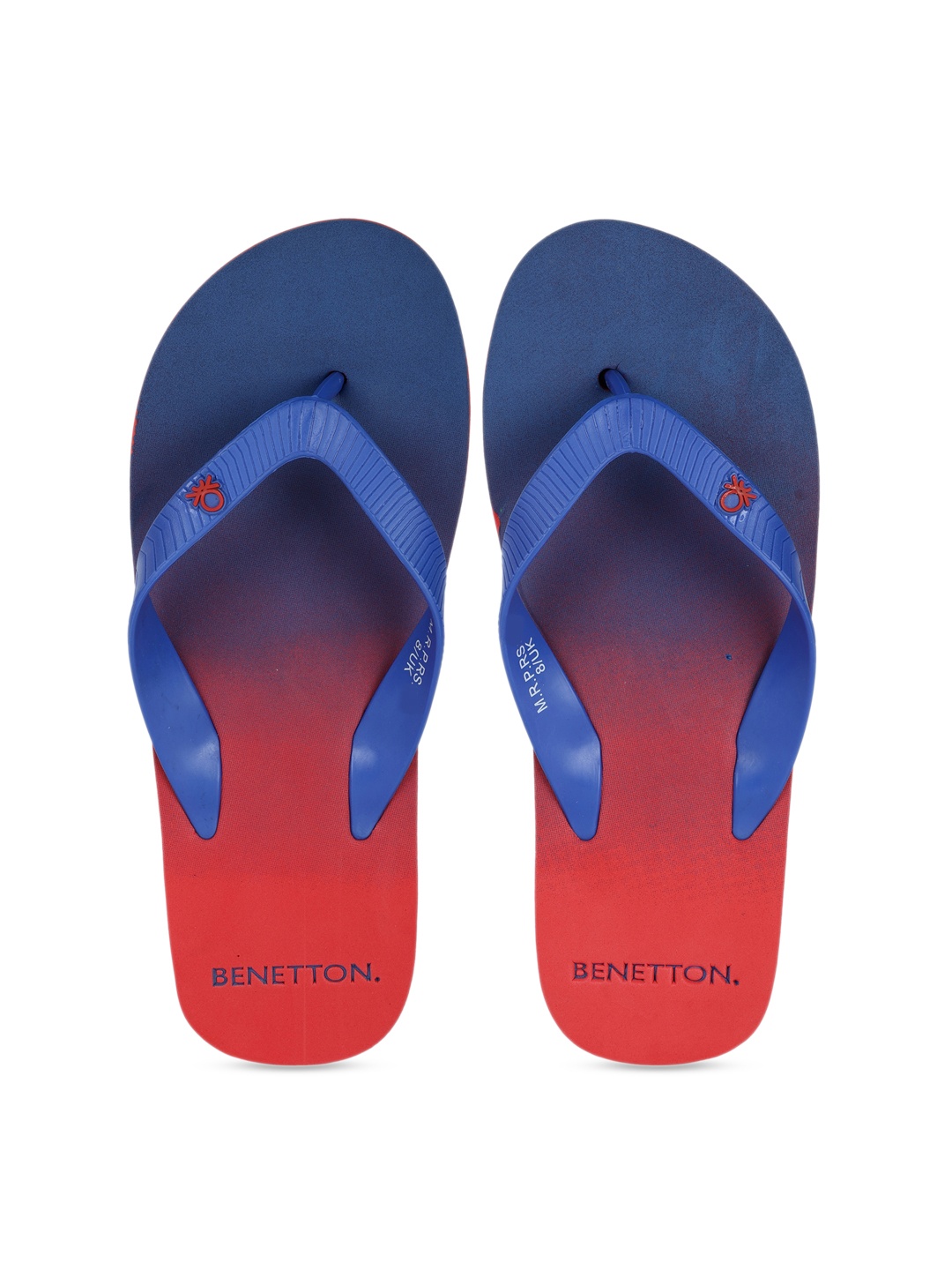 

United Colors of Benetton Men Red & Blue Colourblocked Thong Flip-Flops