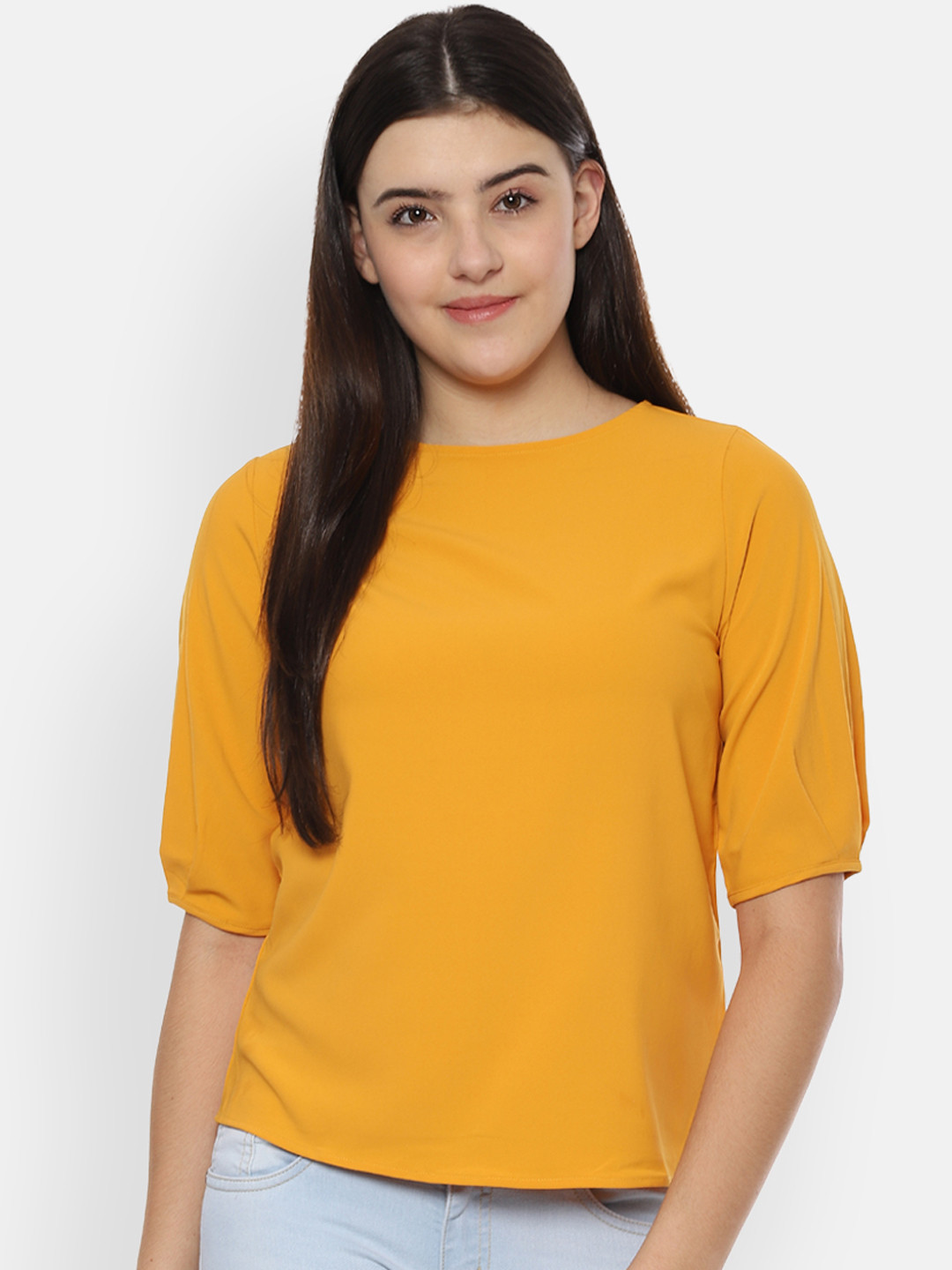 

People Women Yellow Solid Top