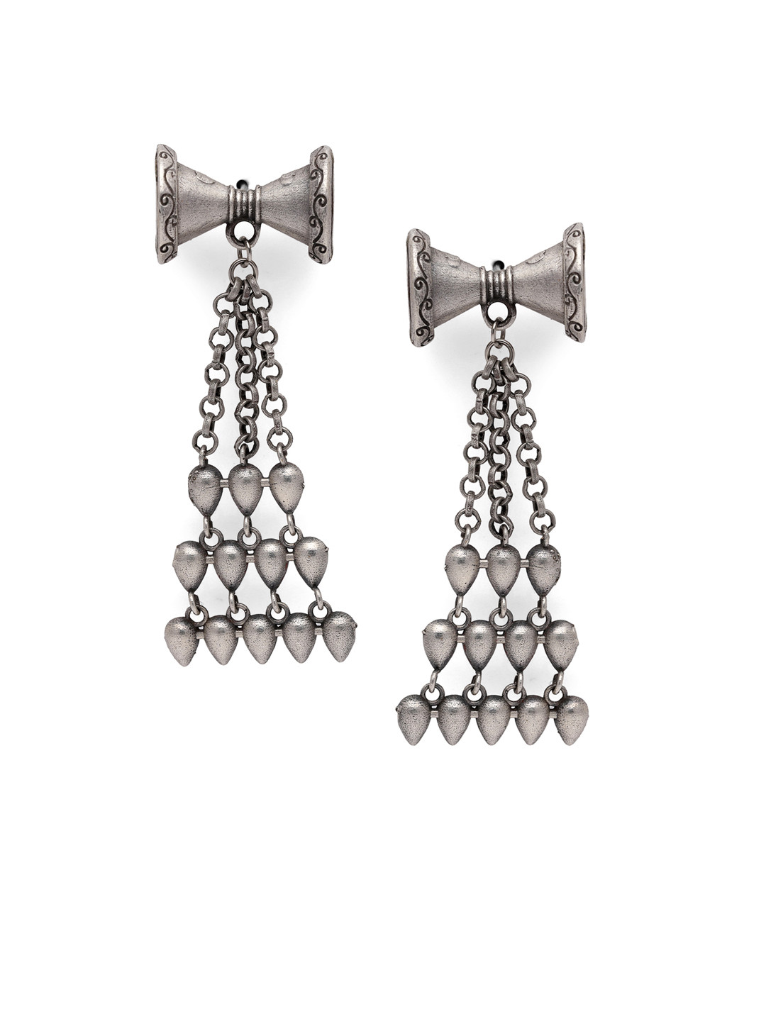 

Fabstreet Silver-Plated Classic Tribal Shiva Stud Drop Earrings