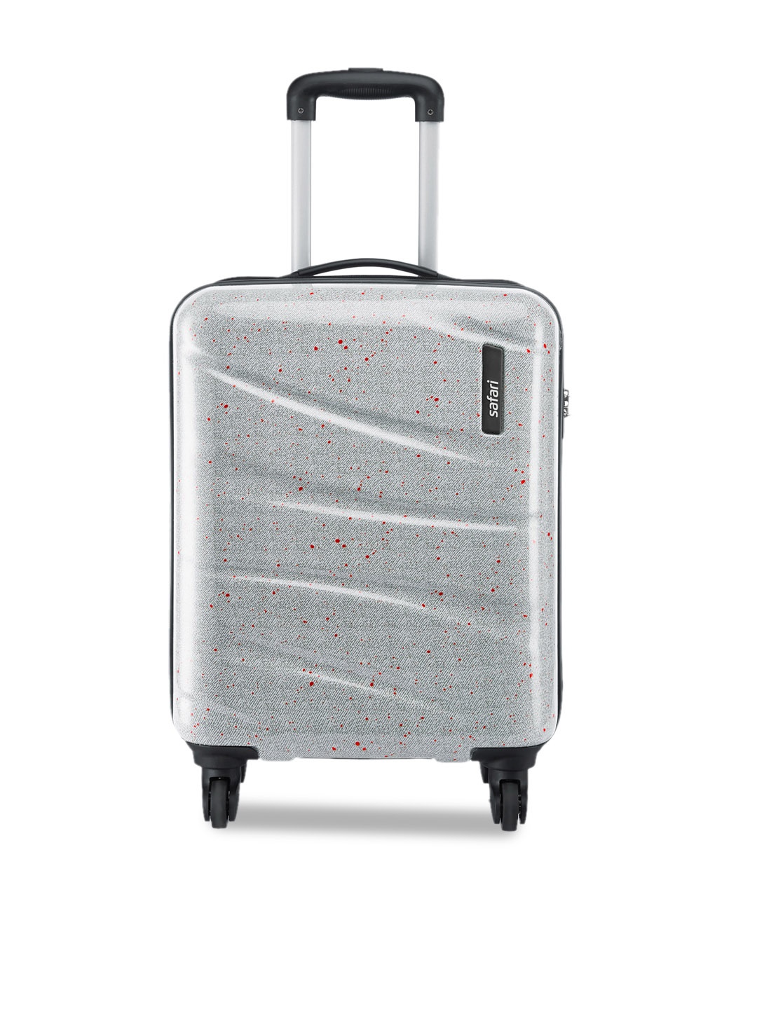 Safari Splash Printed Poly Carbonate Small Hard Trolley Bag - 55 cm, Grey