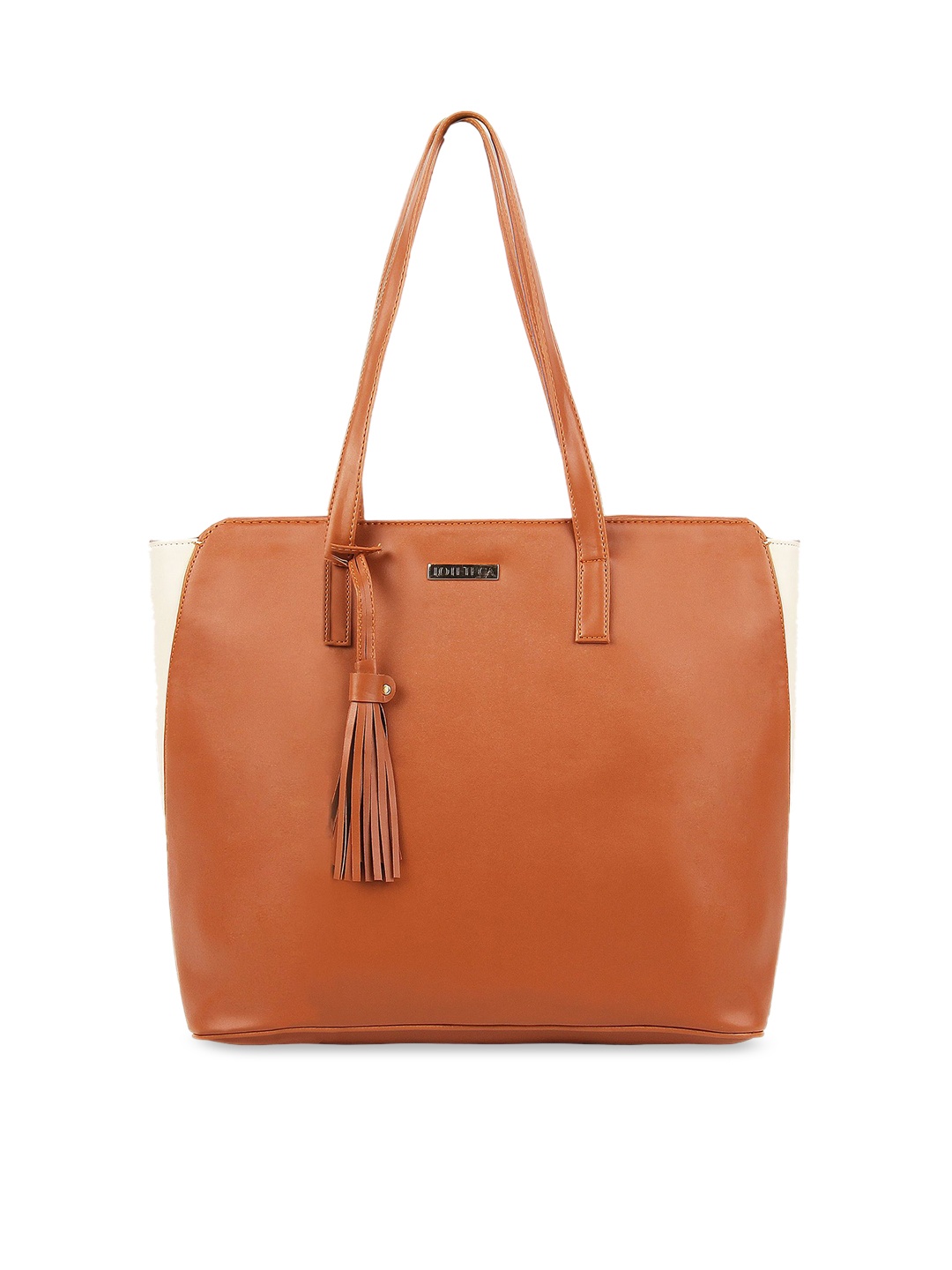Toteteca Tan Brown & Beige Colourblocked Shoulder Bag