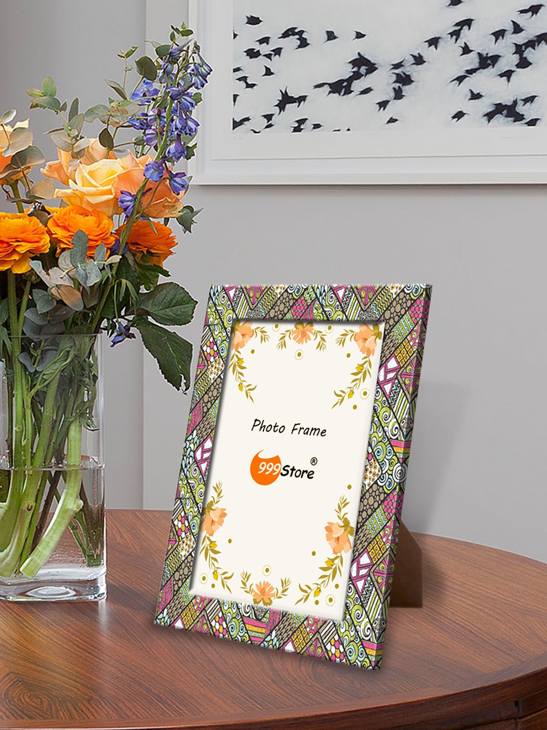 

999Store Multicoloured Printed Table-Top Photo Frame, Multi
