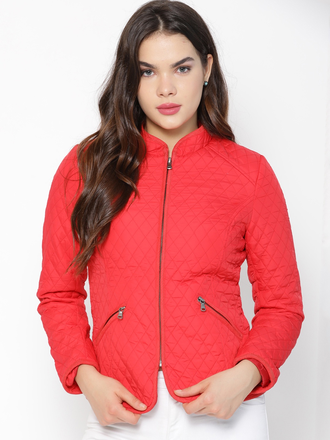 

Gipsy Women Red Solid Padded Jacket