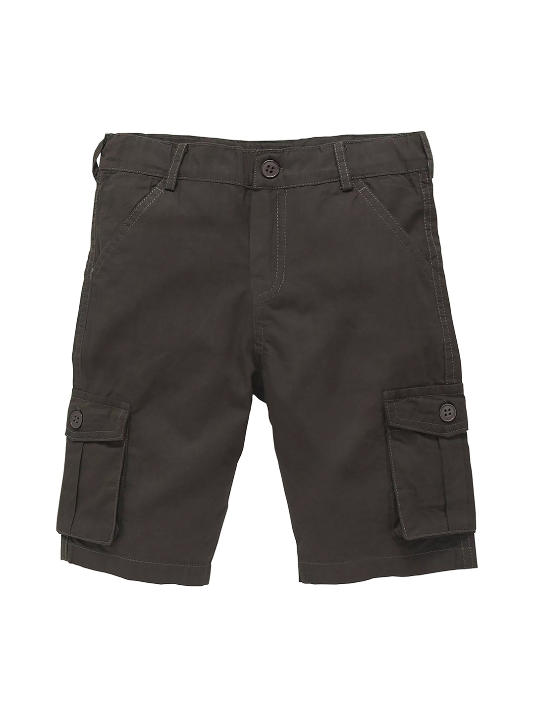 

KiddoPanti Boys Brown Solid Regular Fit Cargo Shorts