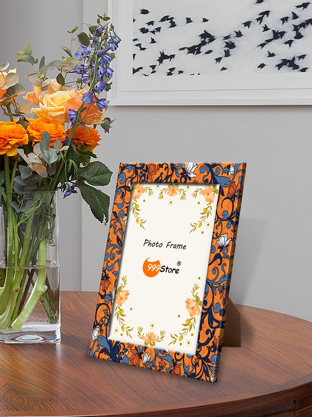 

999Store Orange & Blue Printed Photo Frame