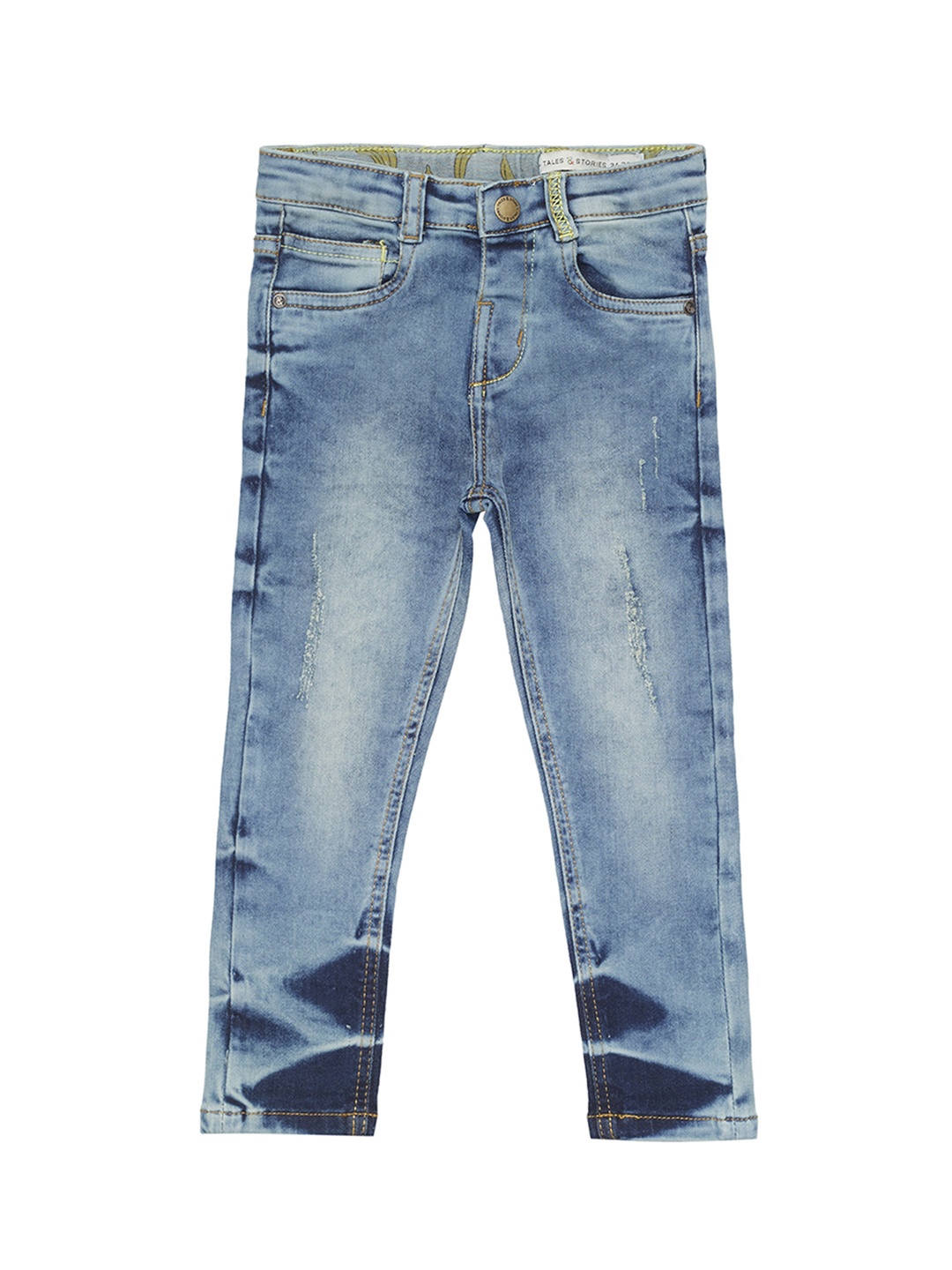 

TALES & STORIES Boys Blue Slim Fit Mid-Rise Clean Look Jeans