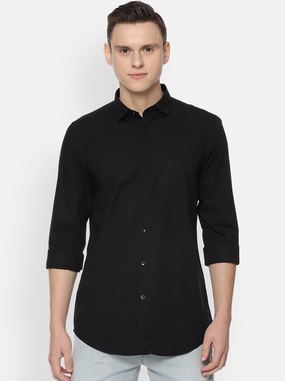 

Allen Solly Men Black Slim Fit Solid Casual Shirt