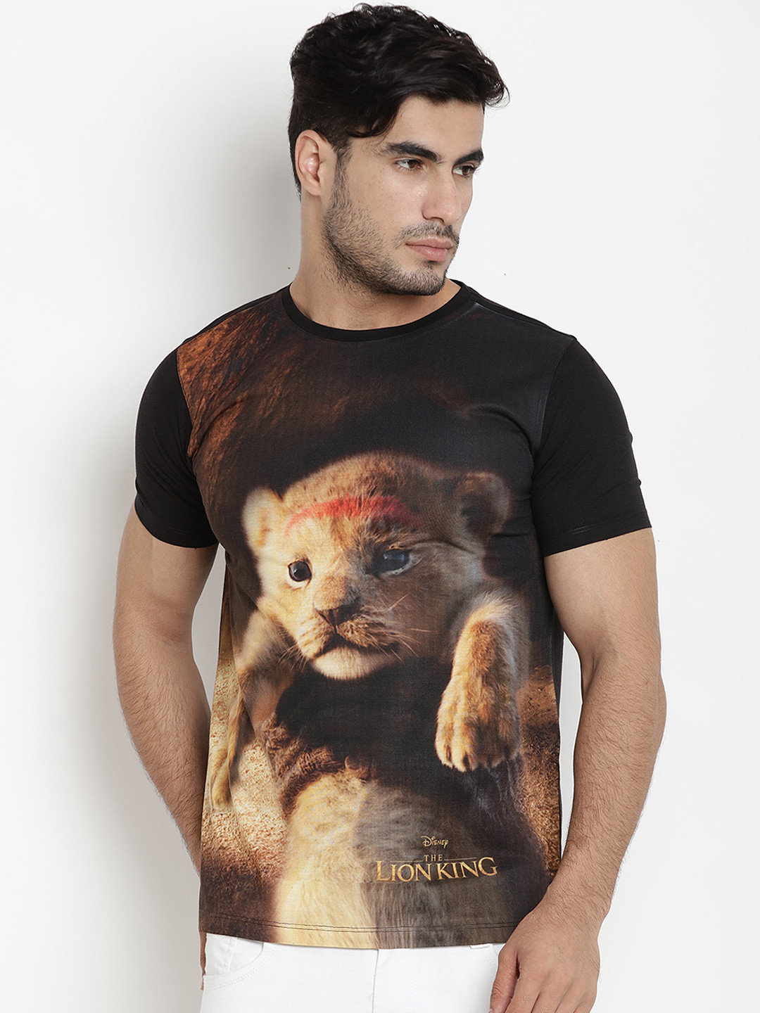 

Disney by Wear Your Mind Men Brown Printed Round Neck T-shirt