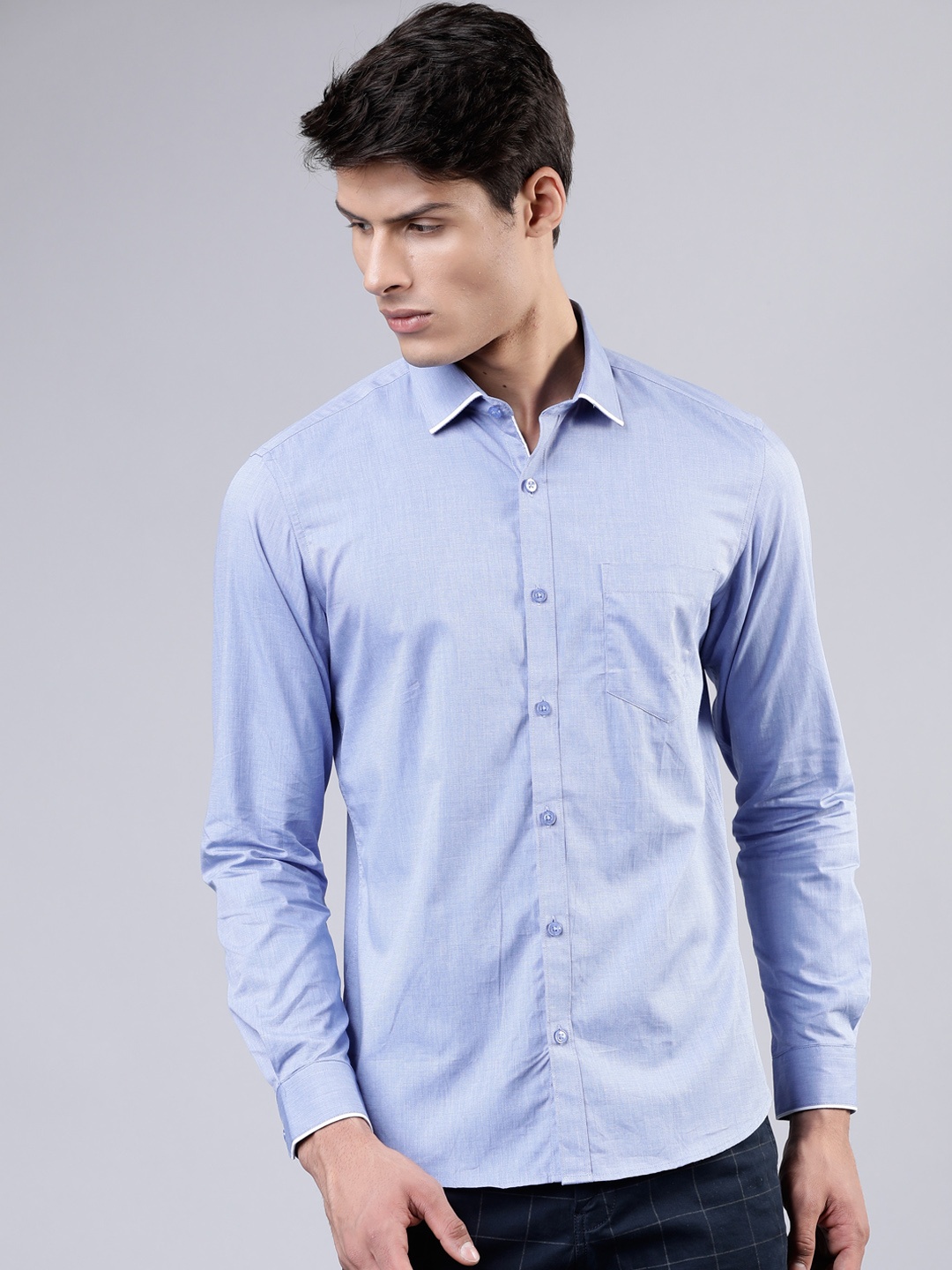 

HIGHLANDER Men Blue Slim Fit Solid Casual Shirt