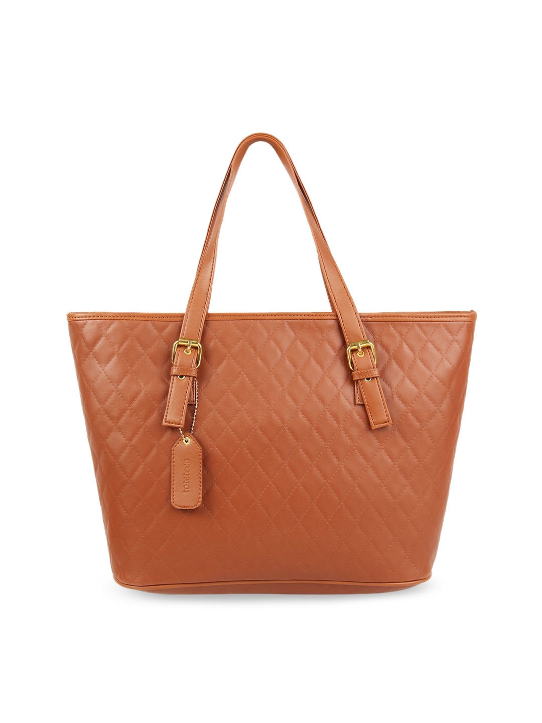 

Toteteca Tan Brown Solid Quilted Shoulder Bag