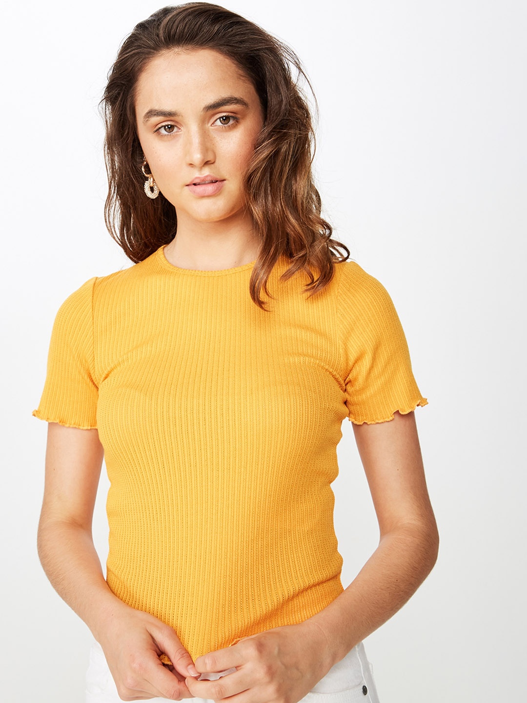 COTTON ON Women Yellow Solid Top