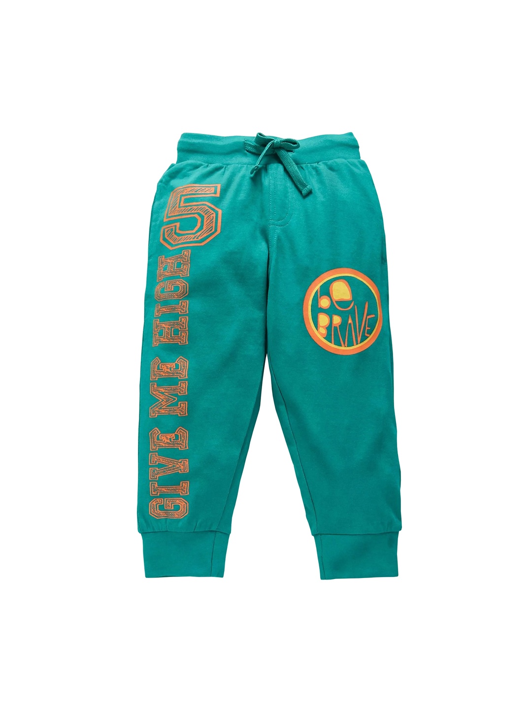 

KiddoPanti Boys Green Printed Regular-Fit Joggers