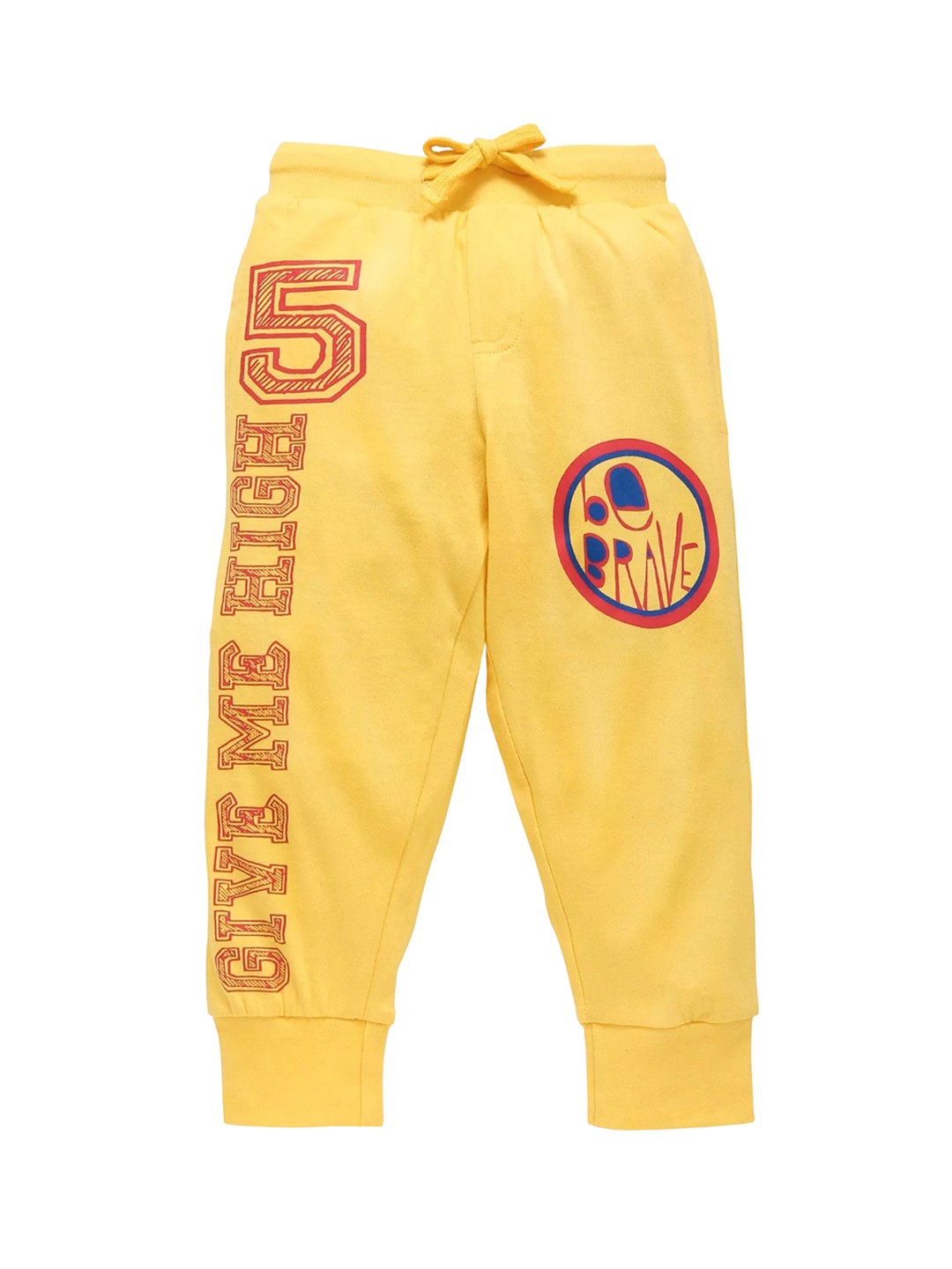 

KiddoPanti Boys Yellow Printed Regular-Fit Joggers