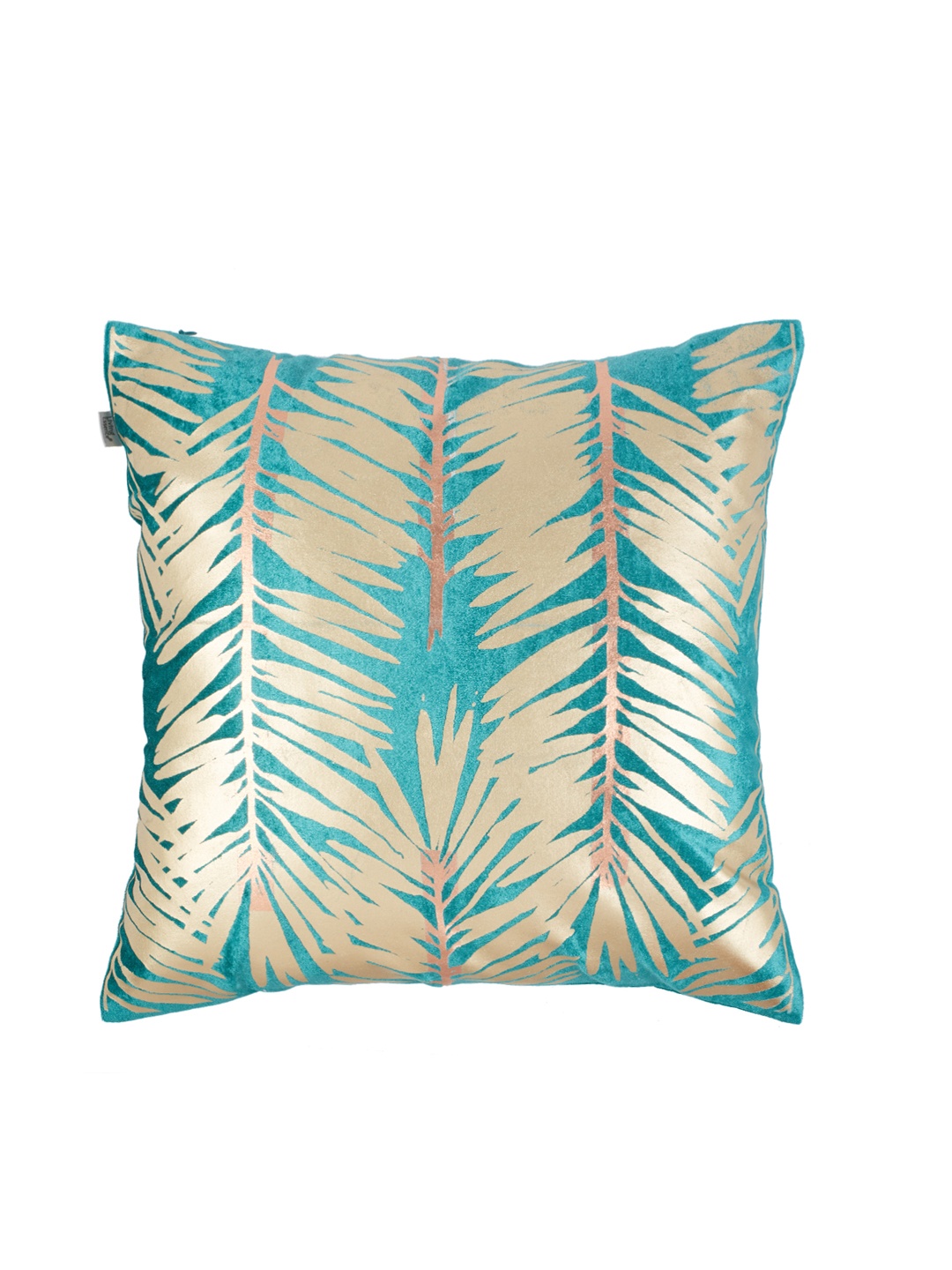 

HomeTown Grey Single Self Design Square Cushion Cover, Blue