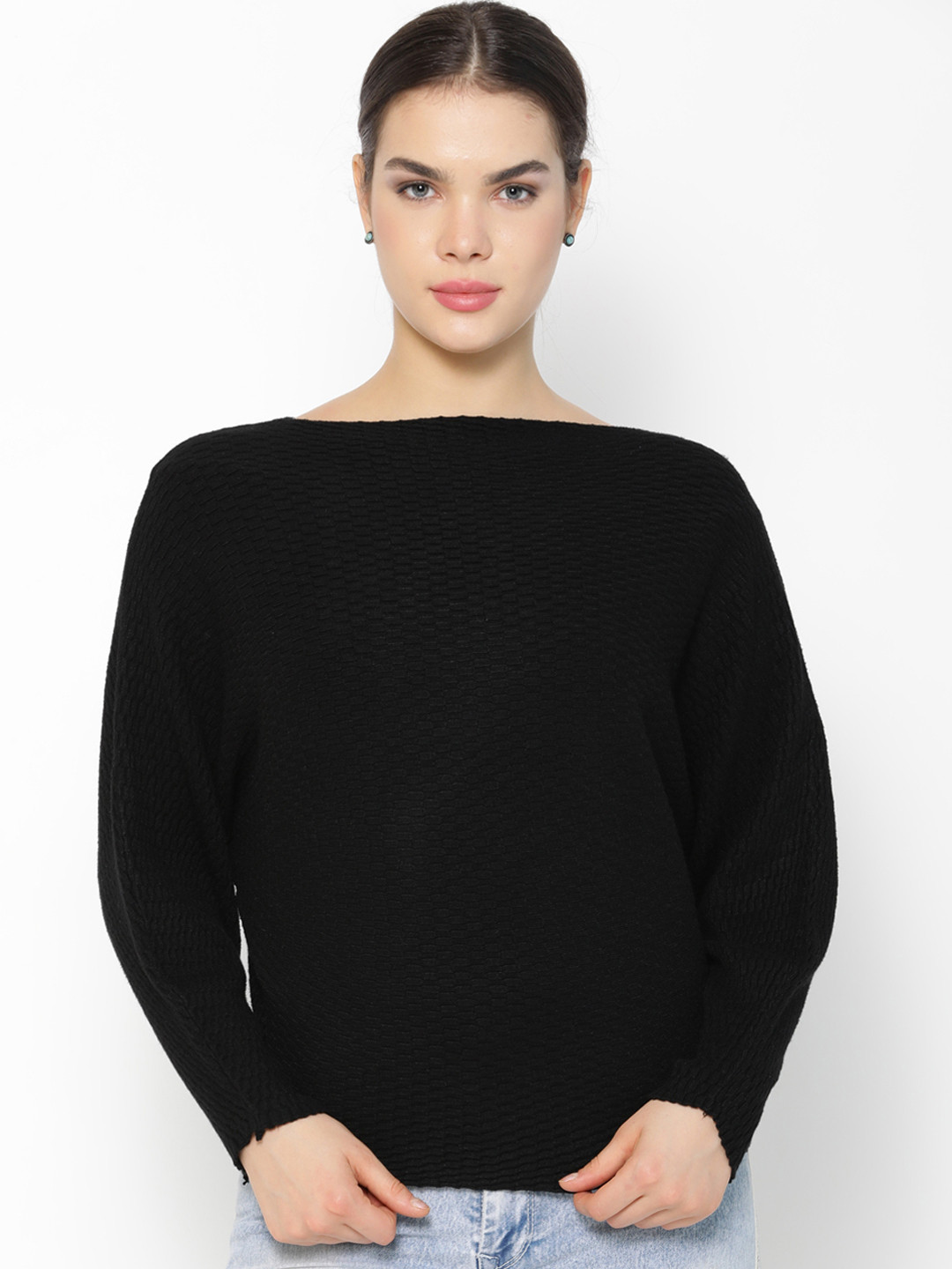 

Gipsy Women Black Solid Sweater
