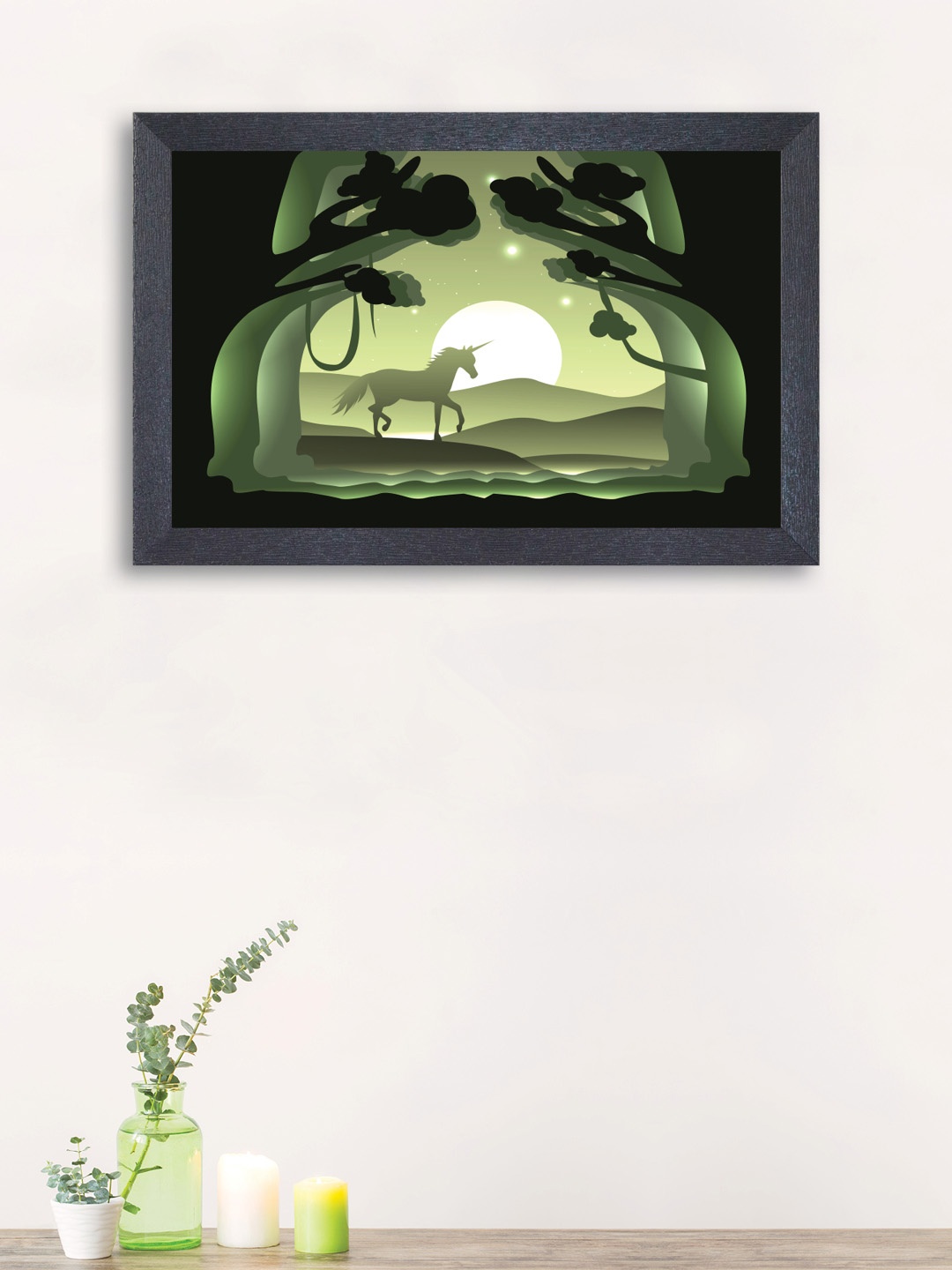 

nest ART Black & Green Abstract Wall Art
