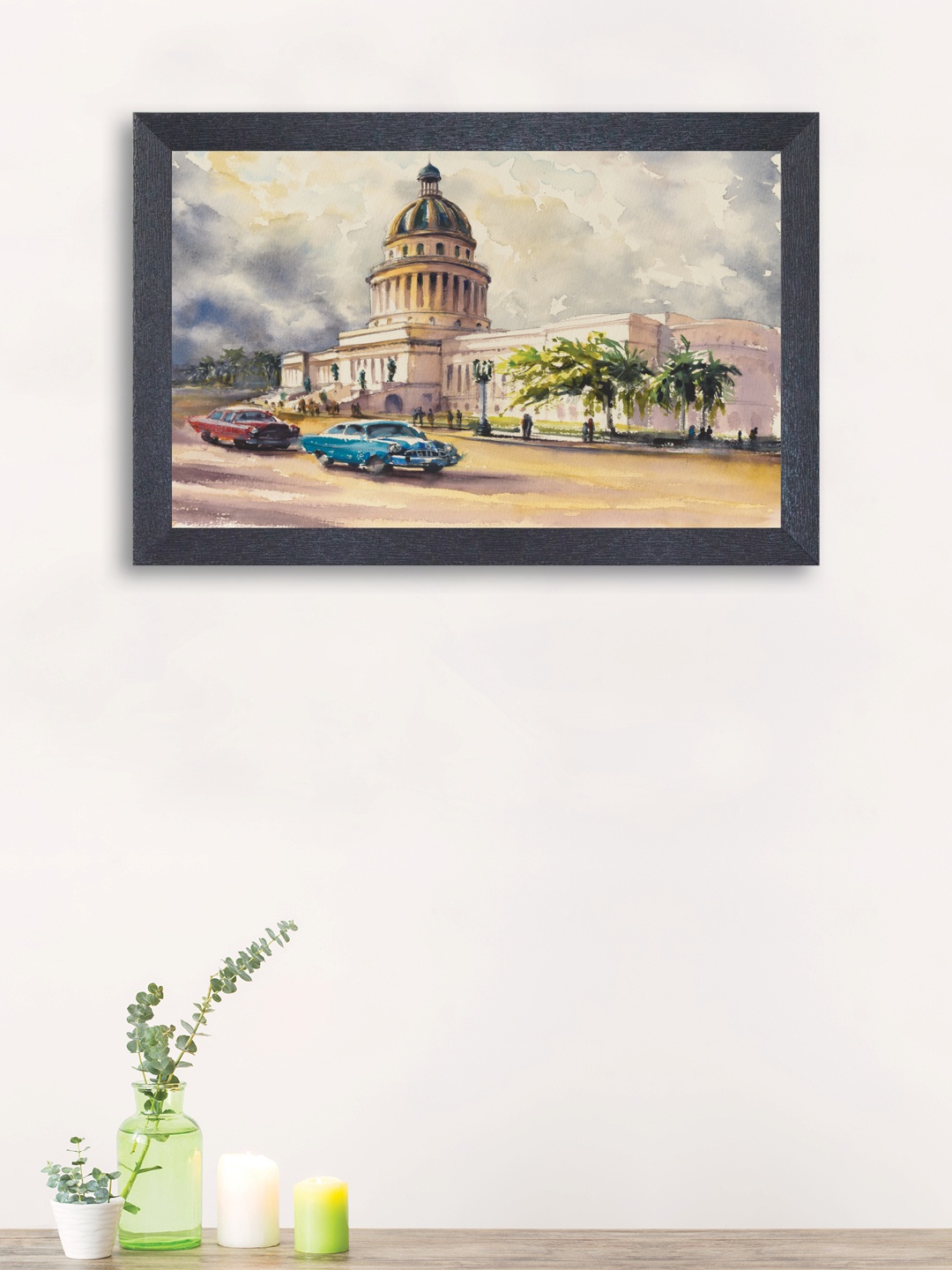 

nest ART Off-White & Green Abstract Wall Art