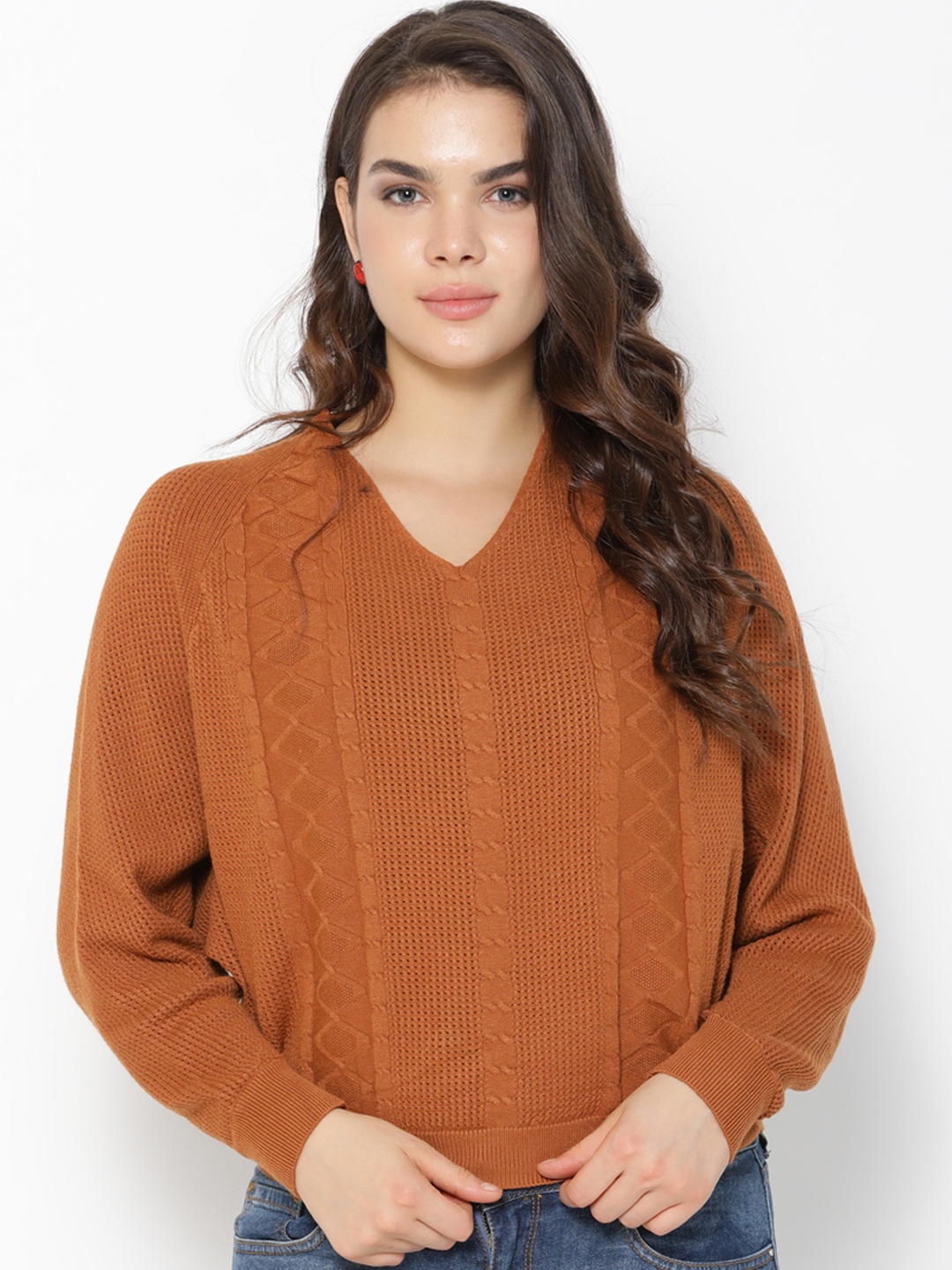 

Gipsy Women Brown Solid Sweater