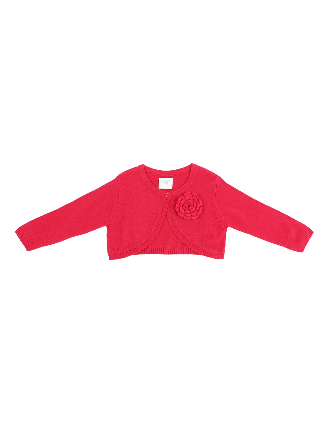 

Pantaloons Baby Girls Fuchsia Solid Open Front Shrug
