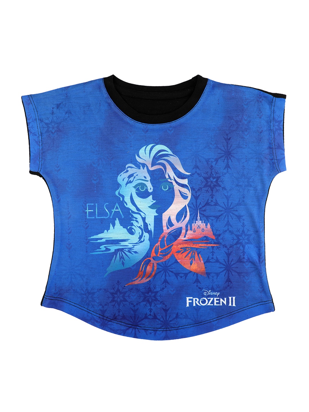 

Disney by Wear Your Mind Girls Blue & Black Printed Top