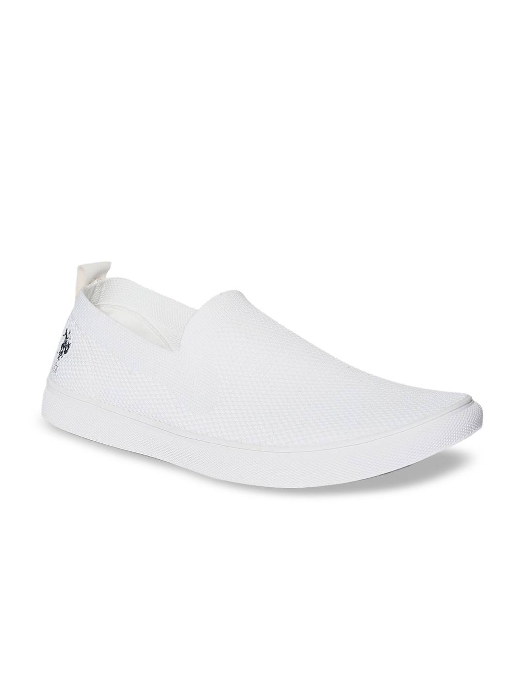 

U.S. Polo Assn. Men White Knit Slip-On Sneakers