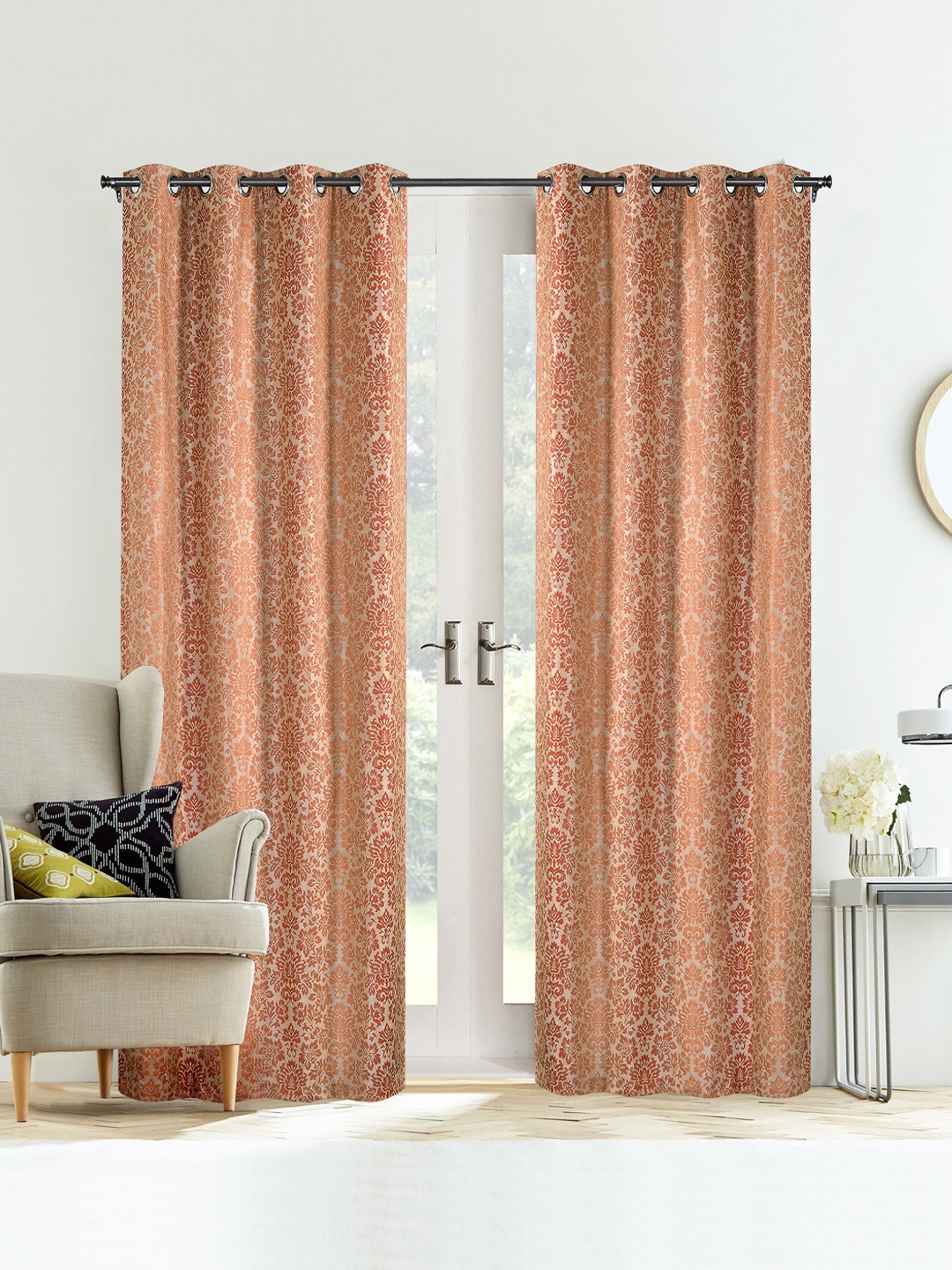 

Deco Window Orange & Red Set of 2 Door Curtains