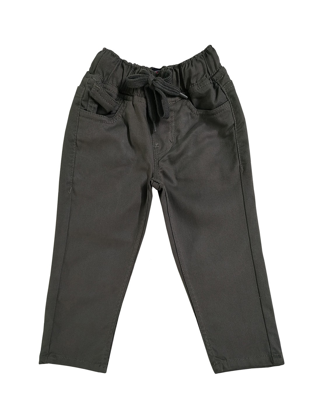 

KiddoPanti Boys Grey Regular Fit Solid Regular Trousers
