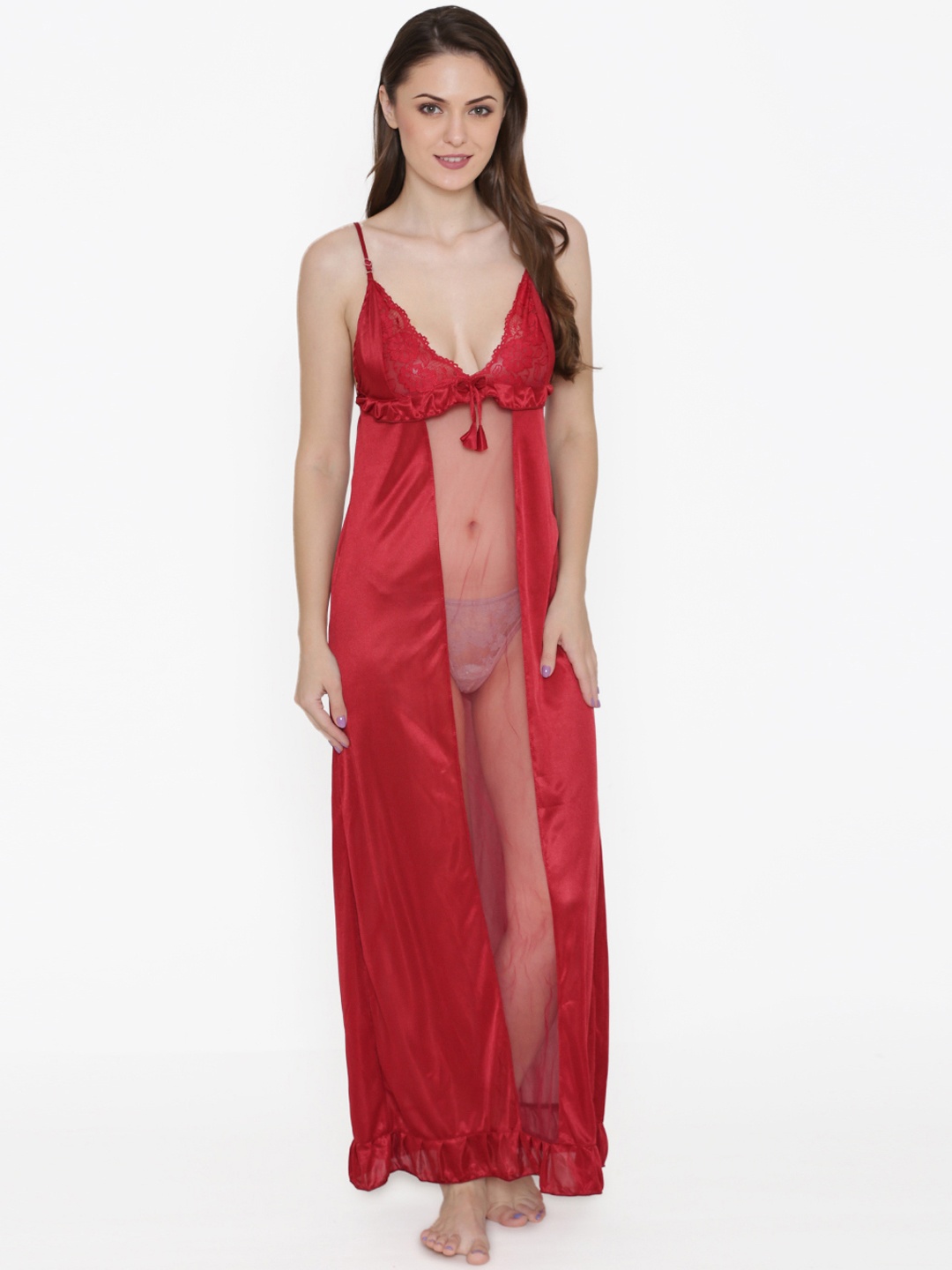 

N-Gal Red Solid Nightdress