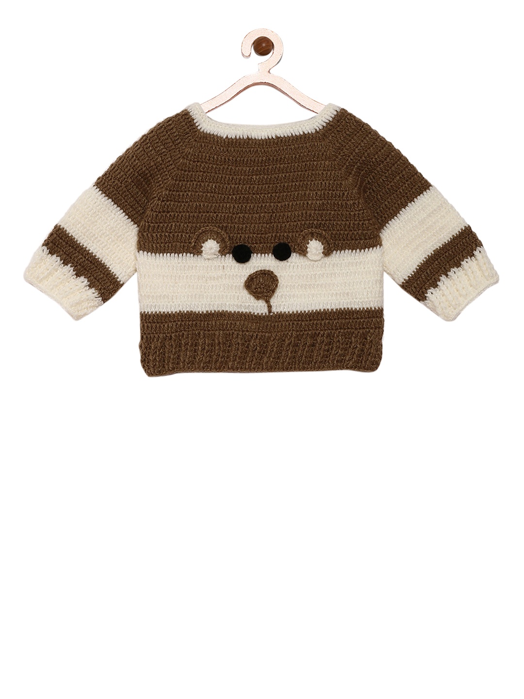

CHUTPUT Unisex Brown & Beige Colourblocked Sweater