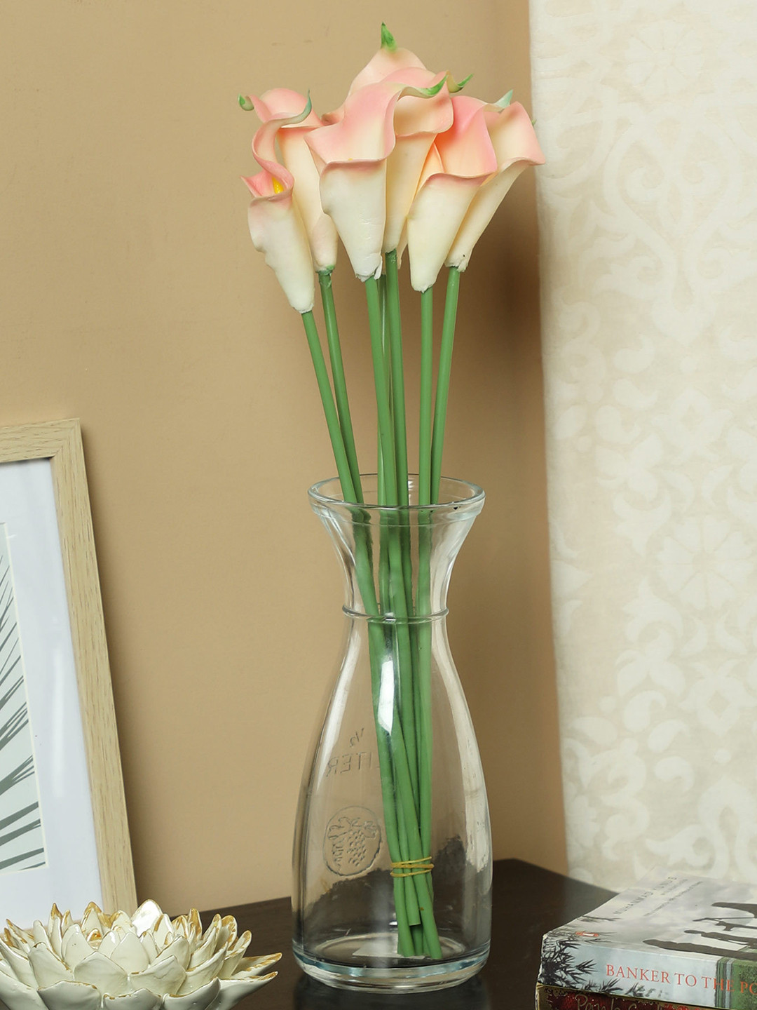 

PolliNation Set of 10 Light Pink Artificial Callalily Flower Stems, Peach